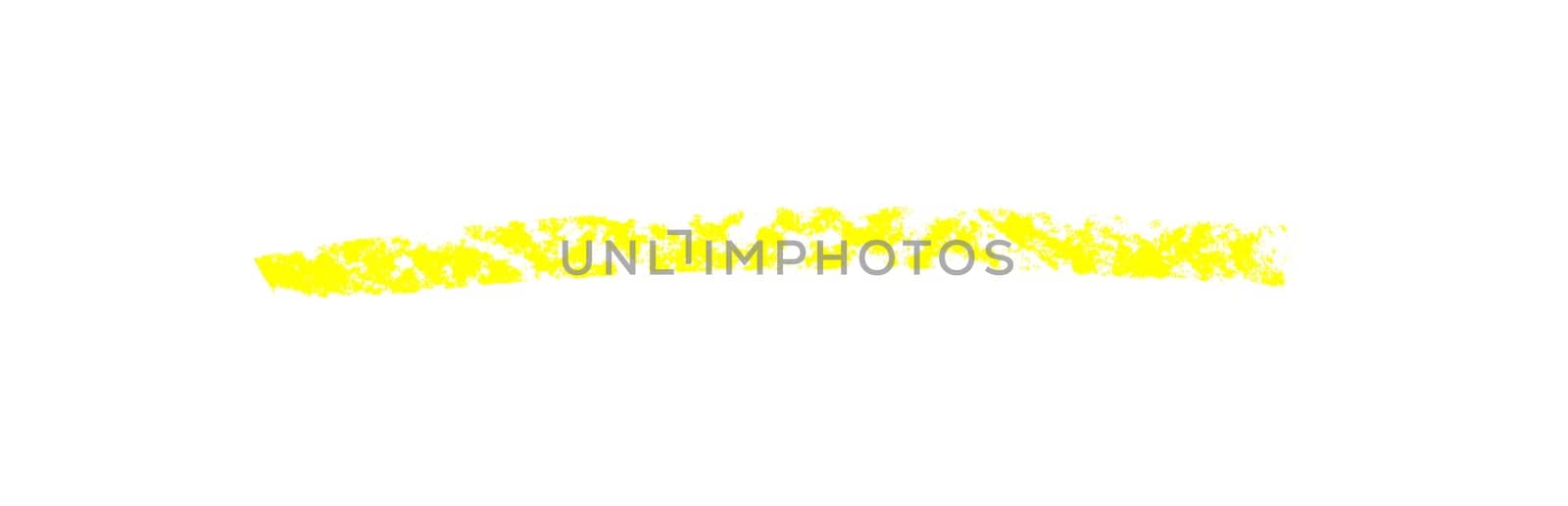 Yellow chalk stripe on white background