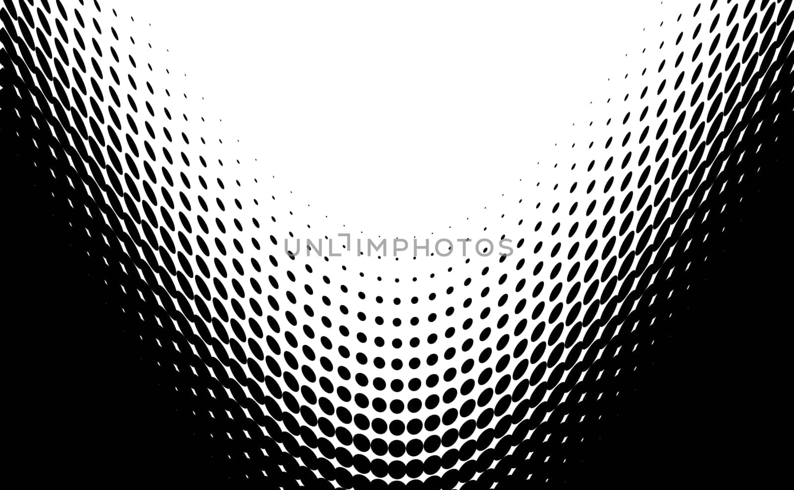 Perspective abstract background with curvy black dots