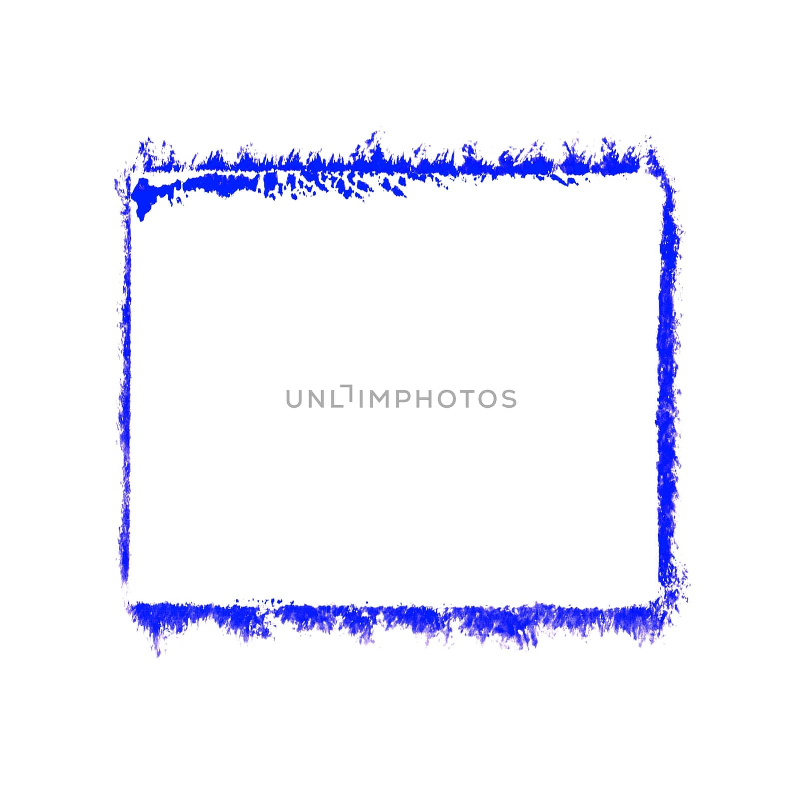 Sketch of stencil frame with blue color