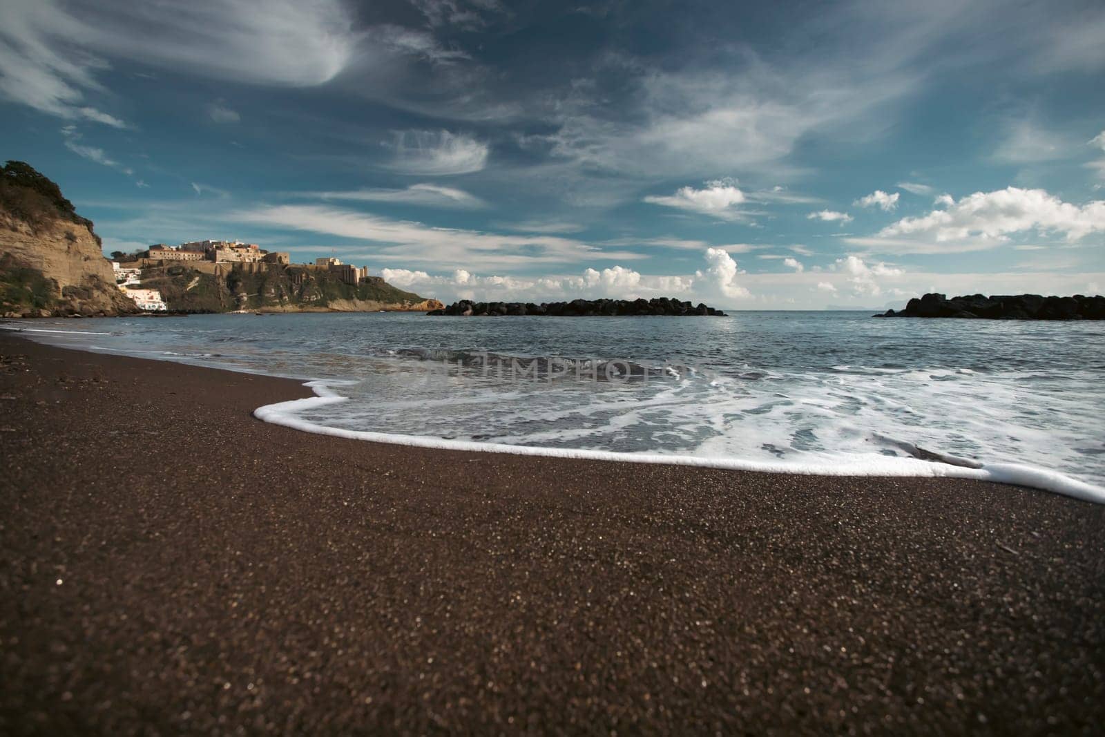 The beach of Chiaia, Procida, Italy.