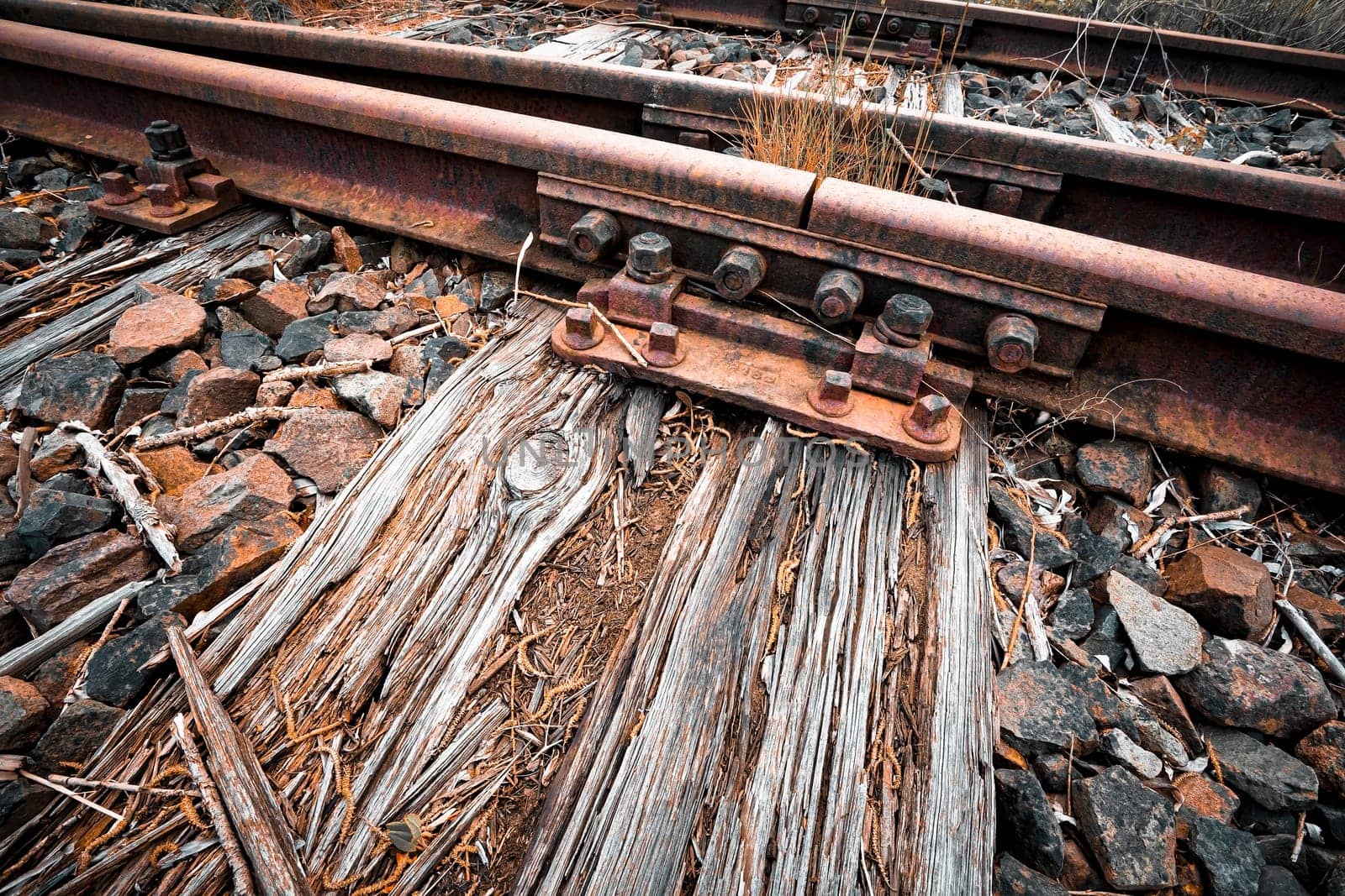 Former train line of the Darßbahn in Bresewitz, just before the Meiningen Bridge to the Fischland-Darß peninsula, Mecklenburg-West Pomerania, Germany