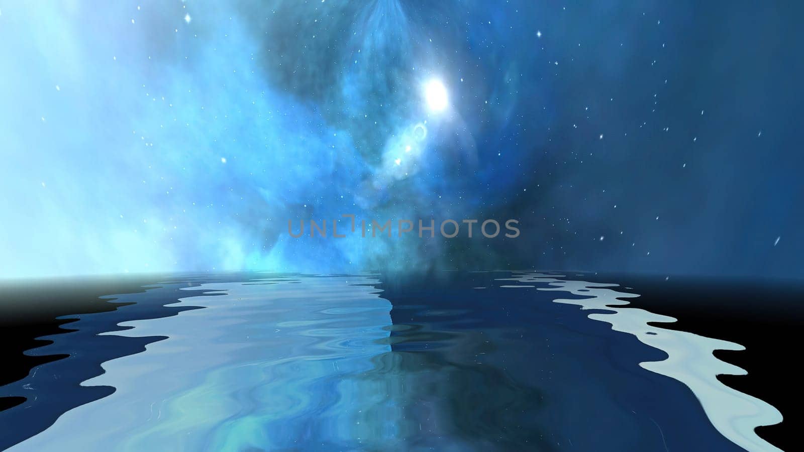Space Universe With Stars And Galaxies reflected in water,Space Universe With Stars And Galaxies reflected in water