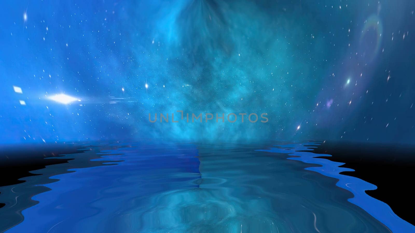 Space Universe With Stars And Galaxies reflected in water,Space Universe With Stars And Galaxies reflected in water