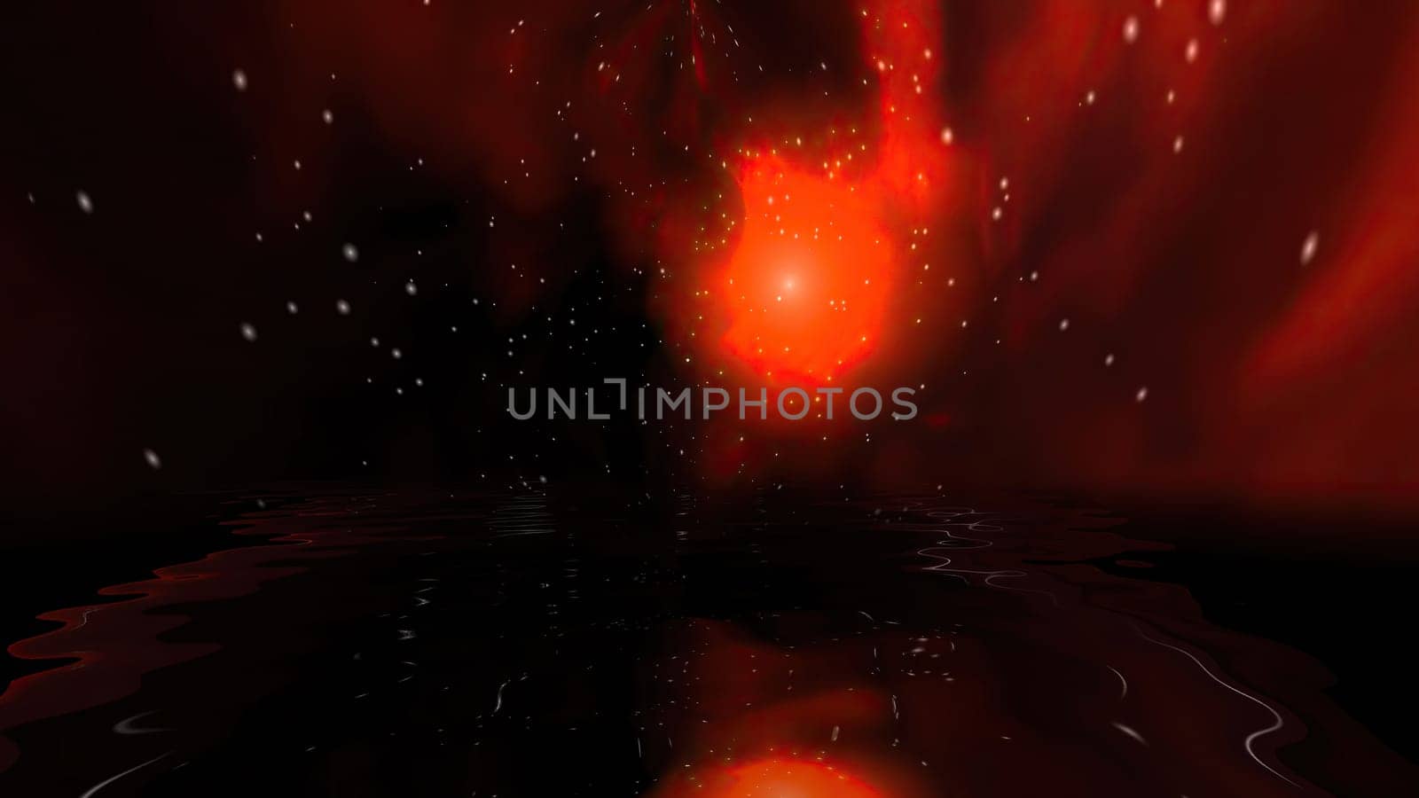 Space Universe With Stars And Galaxies reflected in water,Space Universe With Stars And Galaxies reflected in water