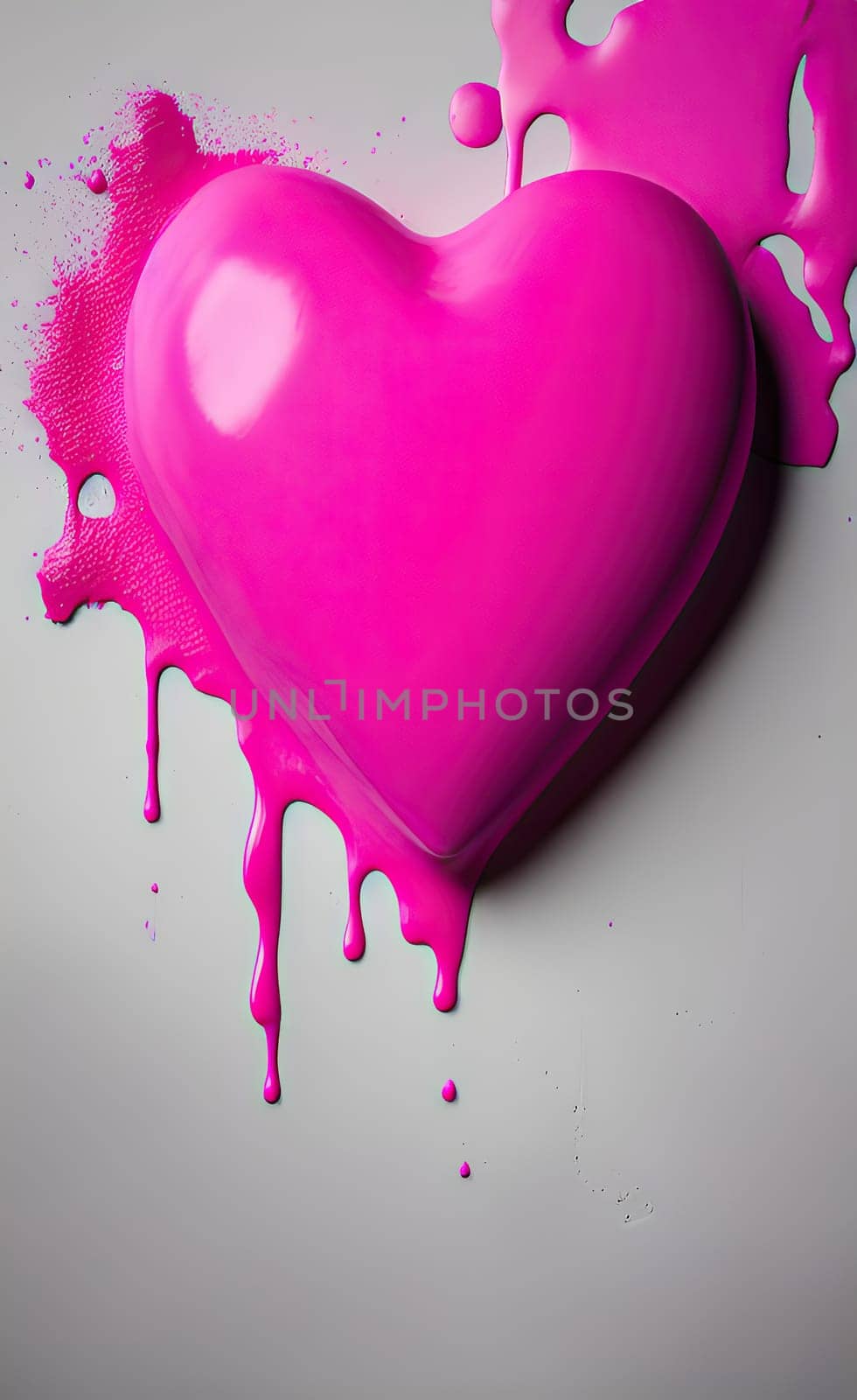 Colorful heart with paint splatters