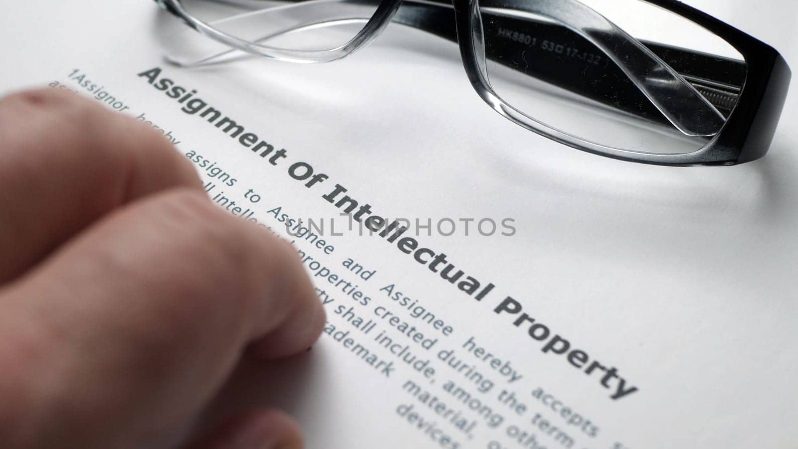 Finger tapping on intellectual property form