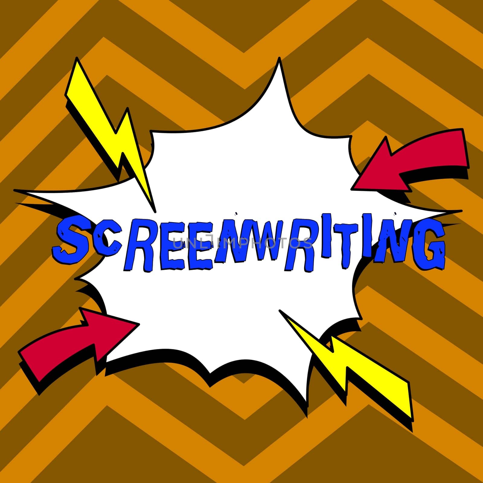 Conceptual caption Screenwriting, Business approach the art and craft of writing scripts for media communication