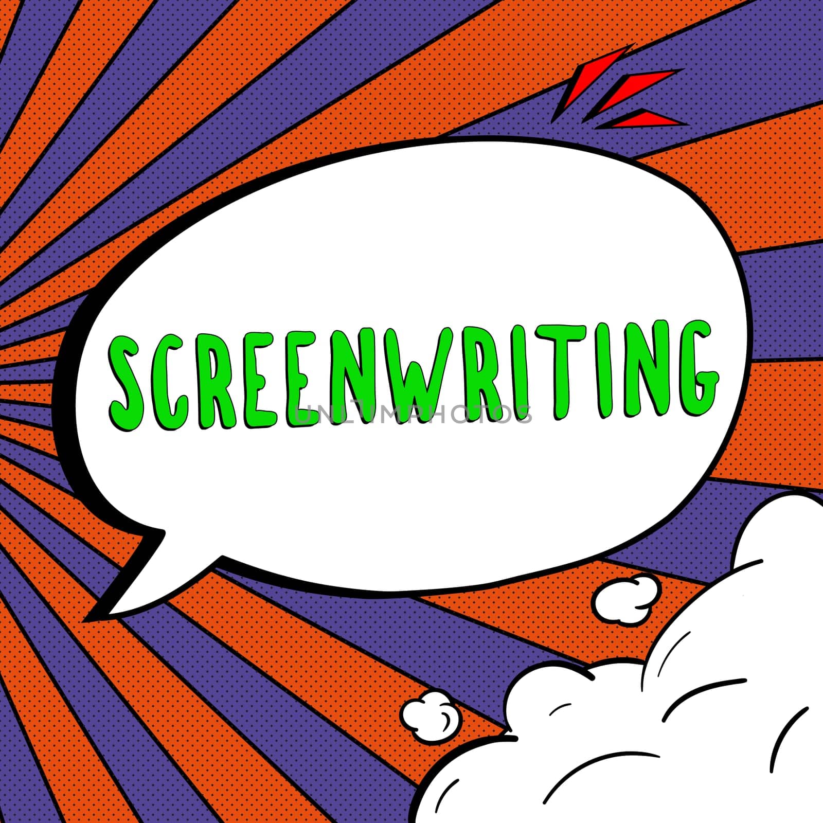 Handwriting text Screenwriting, Business concept the art and craft of writing scripts for media communication