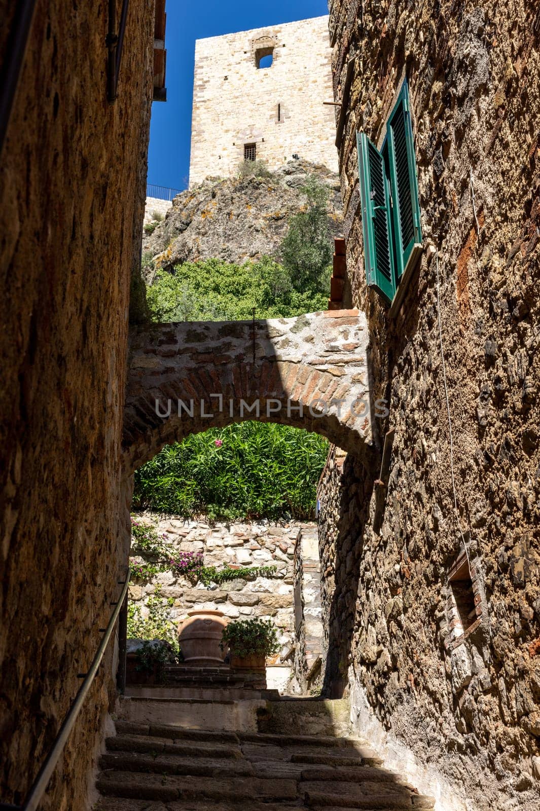 Montemassi a fortified village in the province of Grosseto. Tuscany. Italy