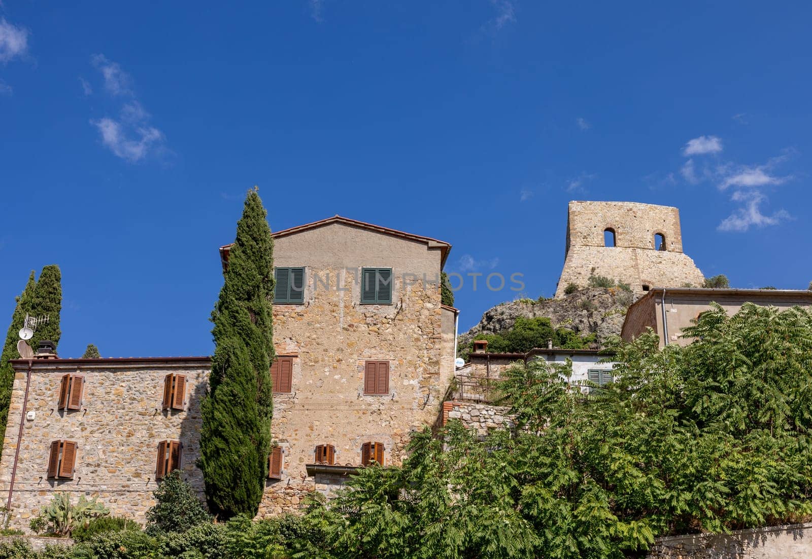 Montemassi a fortified village in the province of Grosseto. Tuscany. Italy