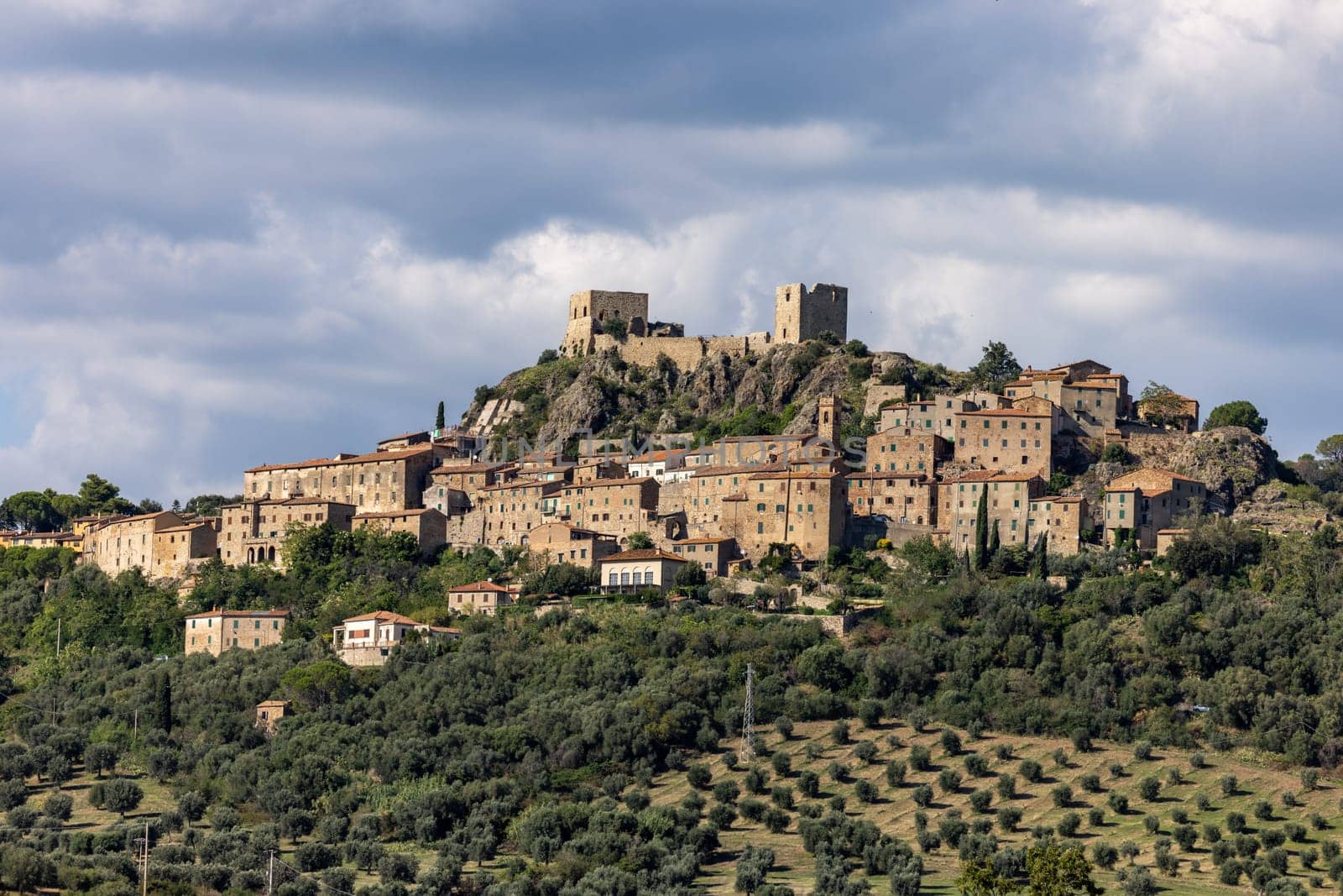 Montemassi a fortified village in the province of Grosseto. Tuscany. Italy