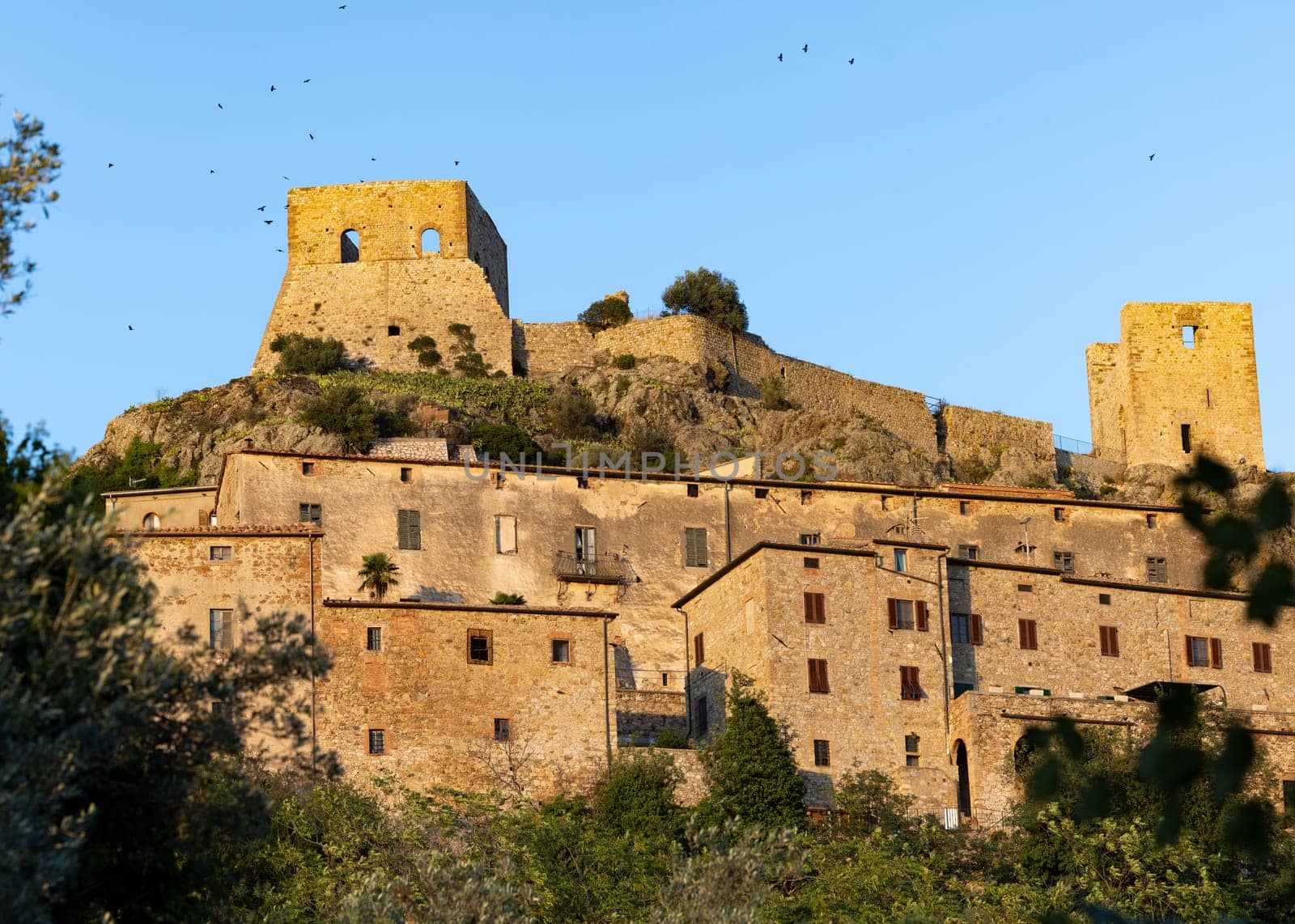 Montemassi a fortified village in the province of Grosseto. Tuscany. Italy