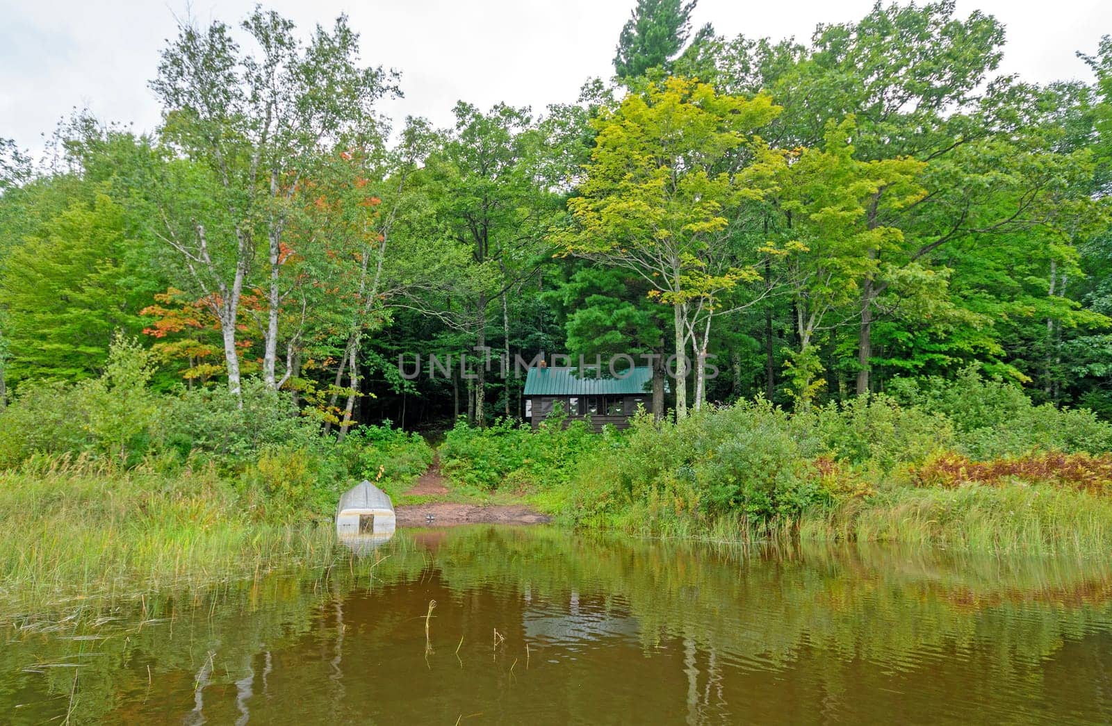 Remote Lakeshore Cabin HIdden in the Woods in the Porcupine Mountains in Michigan