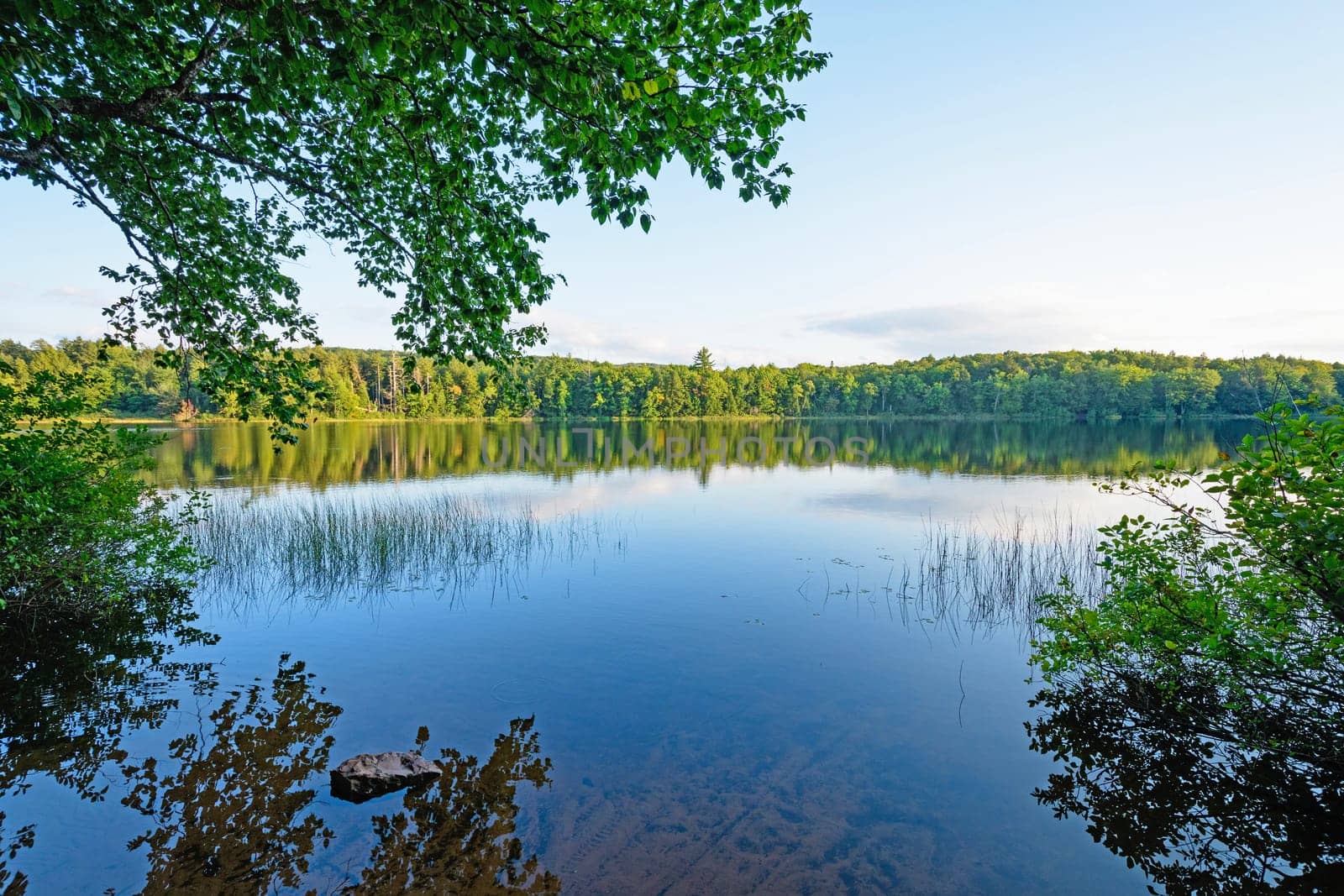Quiet Waters on Wilderness Lake on Mirror Lake in the Porcupine Mountains in Michigan