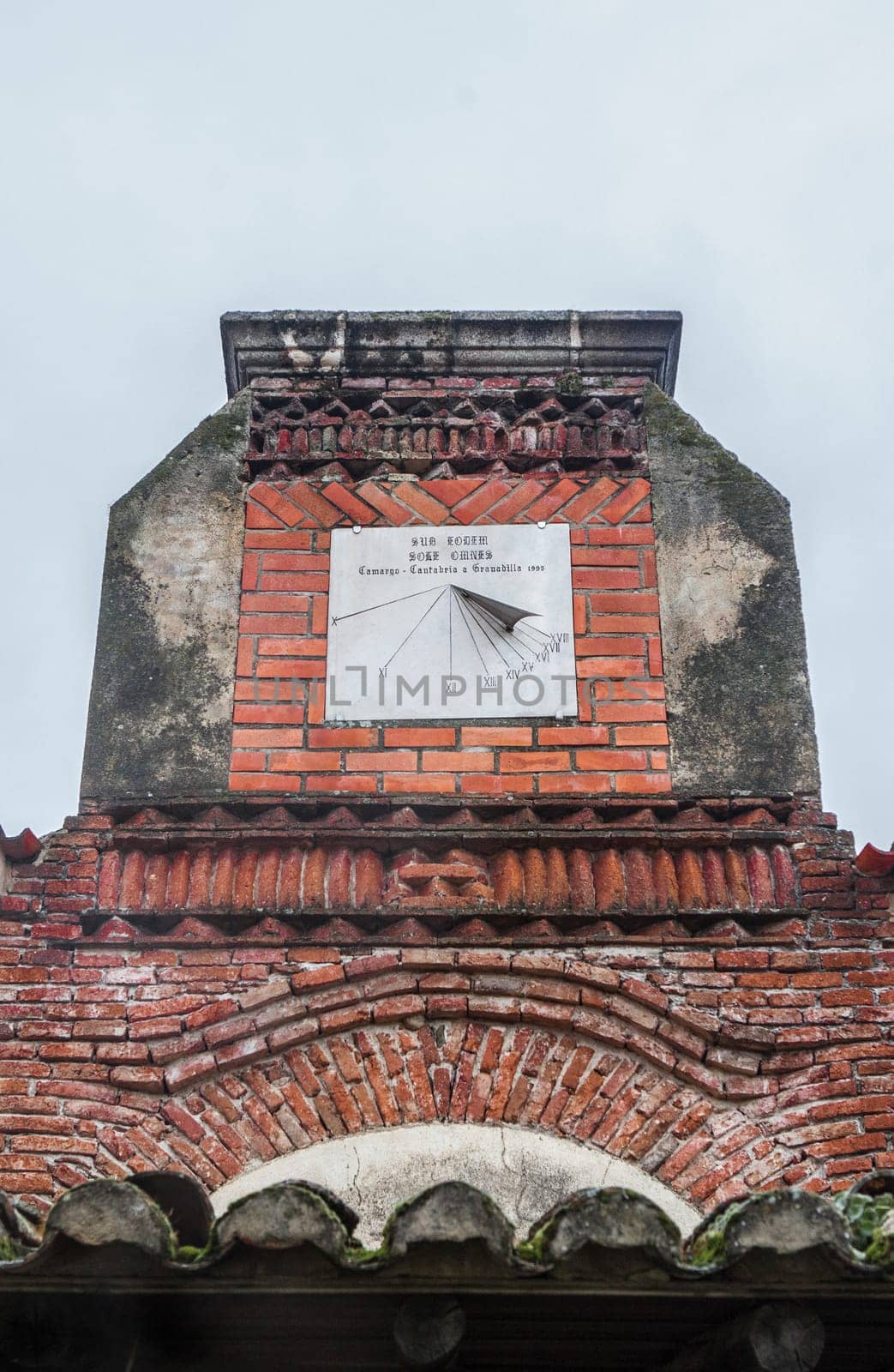 Granadilla, Spain - March 5th, 2023: Granadilla village sundial. Medieval town evacuated in 1965, know being rehabilitated. Caceres, Spain