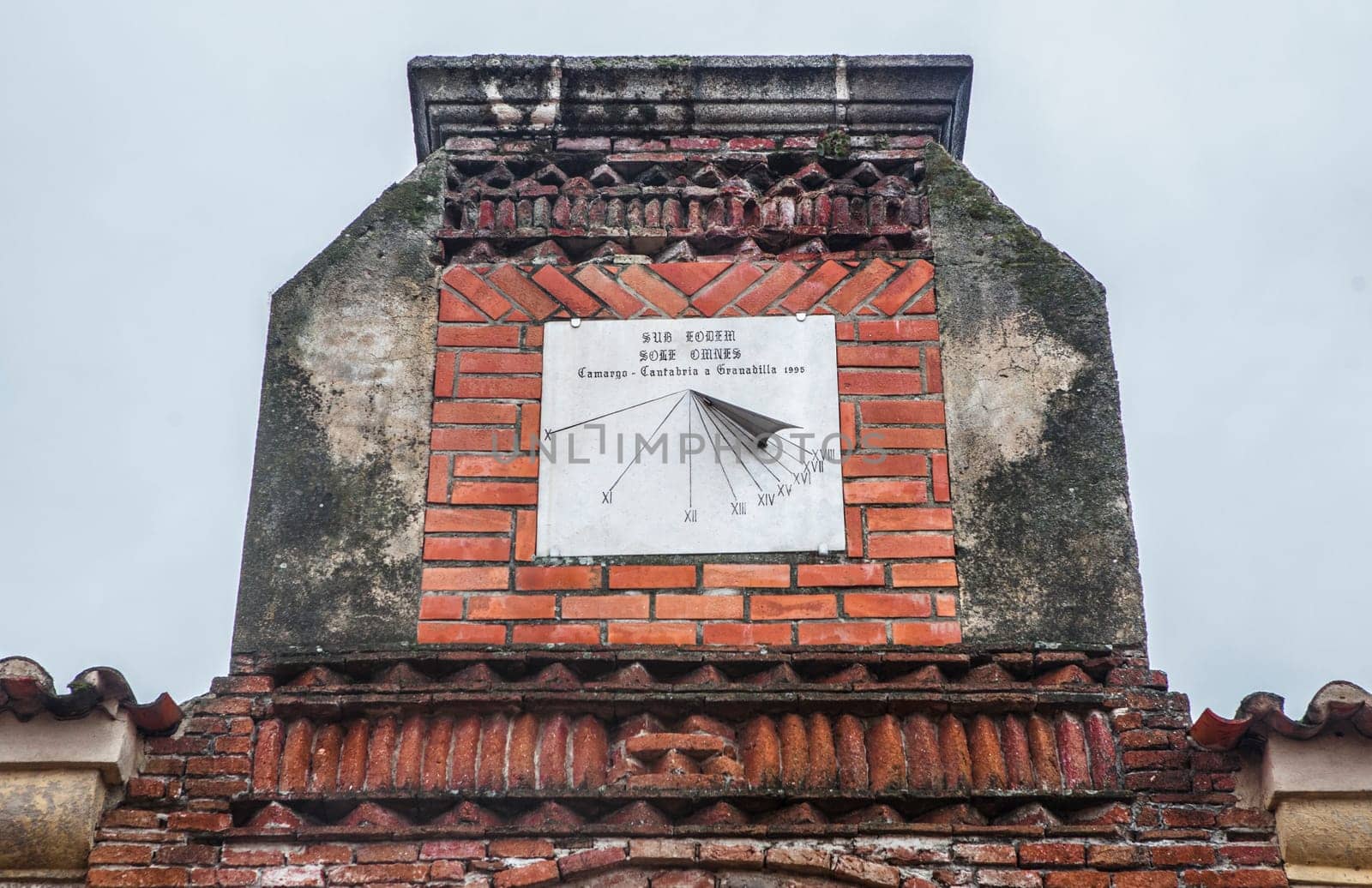 Granadilla, Spain - March 5th, 2023: Granadilla village sundial. Medieval town evacuated in 1965, know being rehabilitated. Caceres, Spain