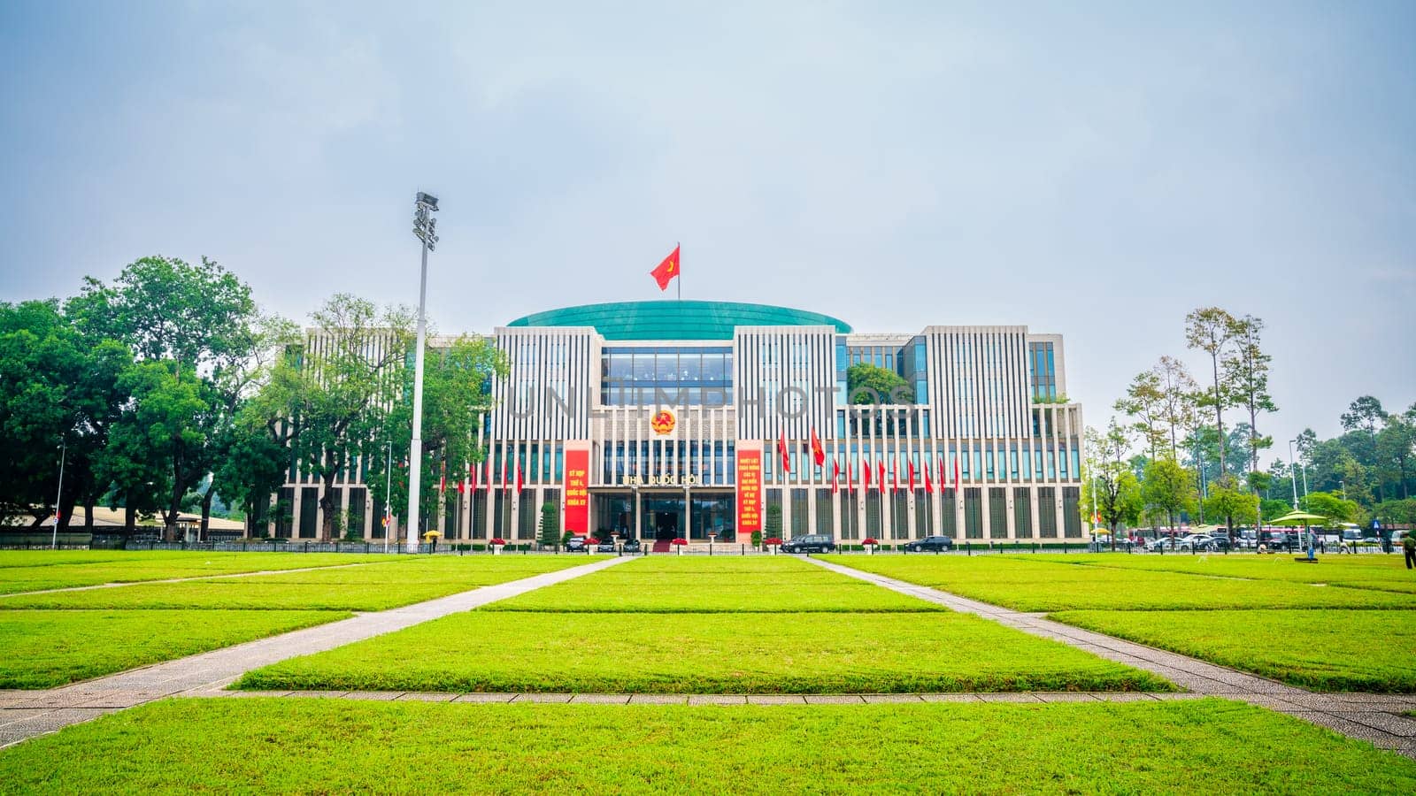Hanoi, Vietnam, November 13, 2022: National Assembly Bulding of Vietnam housing Vietnamese parliament in the center of Hanoi.