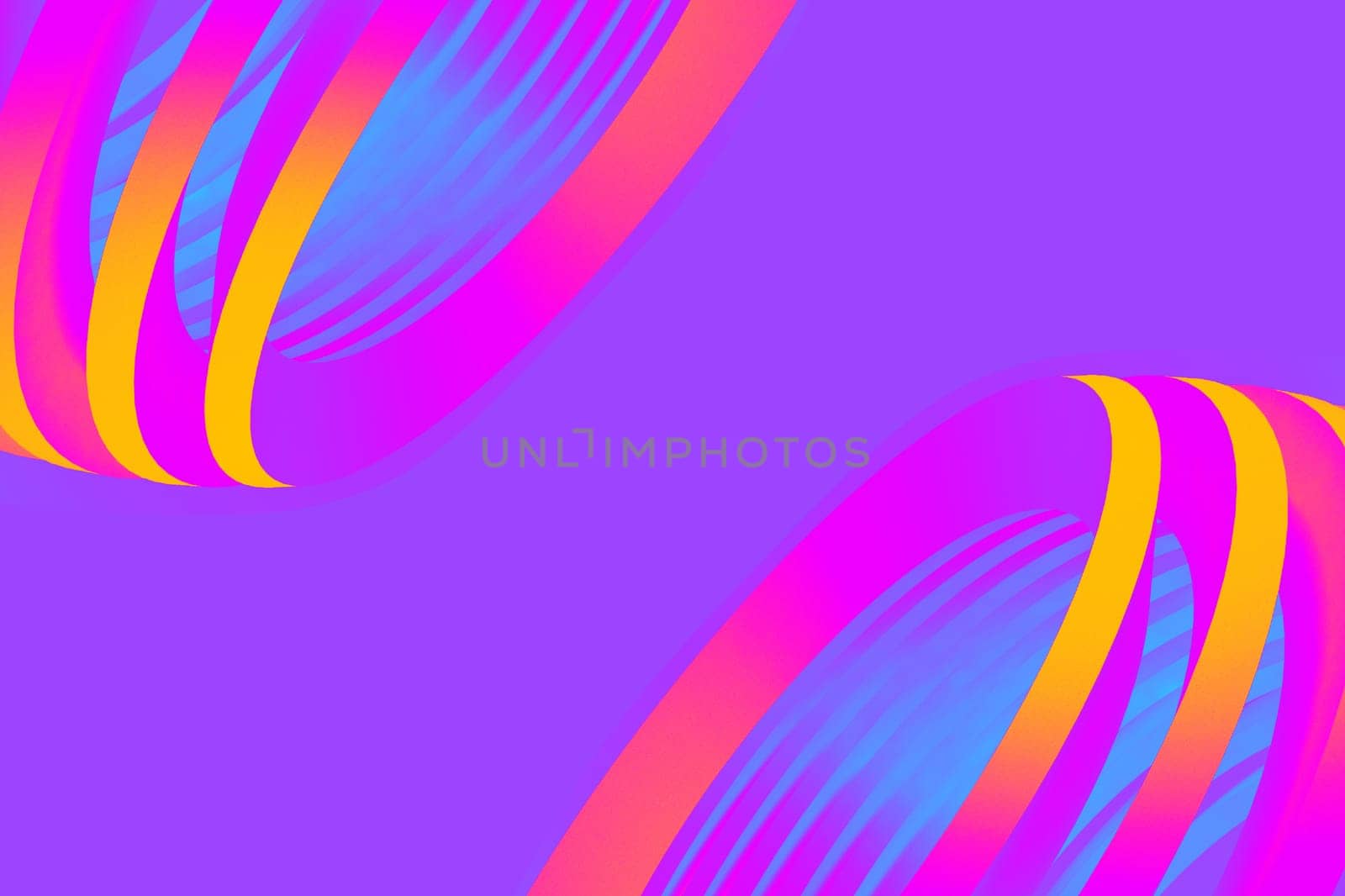 Abstract geometric background with curved, vibrant magenta, yellow, and blue gradient shapes on a bold purple backdrop. Futuristic digital design with dynamic lines, modern art composition, and bright color contrast.