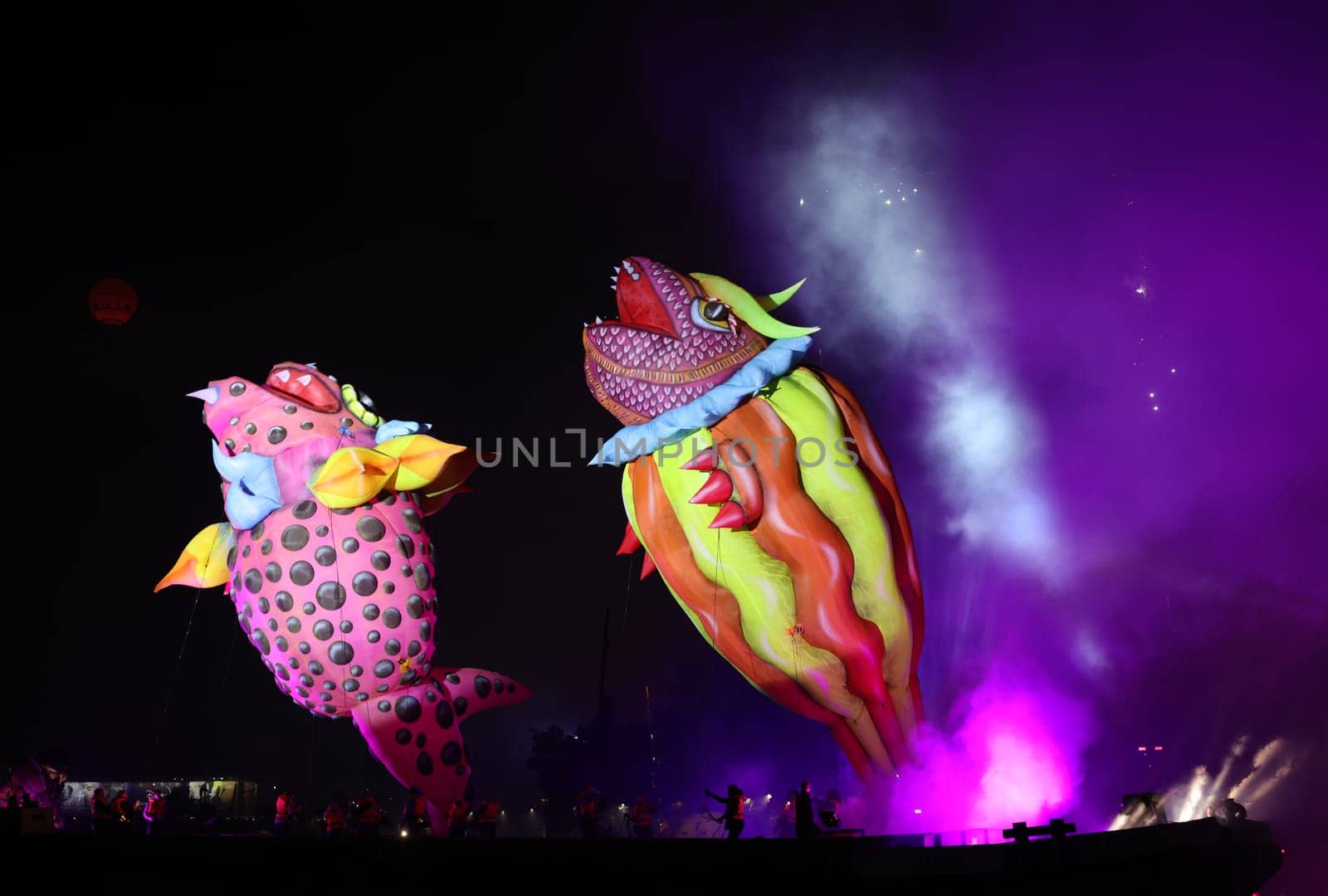 Cracow, Poland - June 4, 2022: Great Dragon Parade. The Great Outdoor Show on the Vistula River.