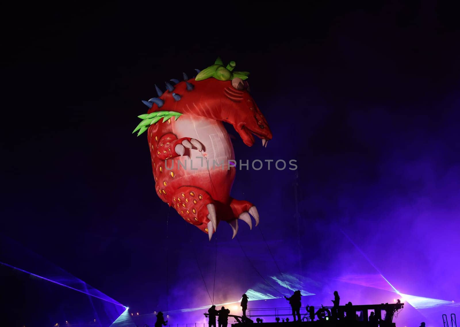Cracow, Poland - June 4, 2022: Great Dragon Parade. The Great Outdoor Show on the Vistula River.