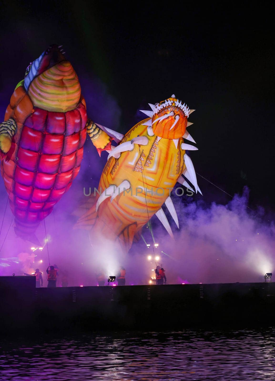 Cracow, Poland - June 4, 2022: Great Dragon Parade. The Great Outdoor Show on the Vistula River.