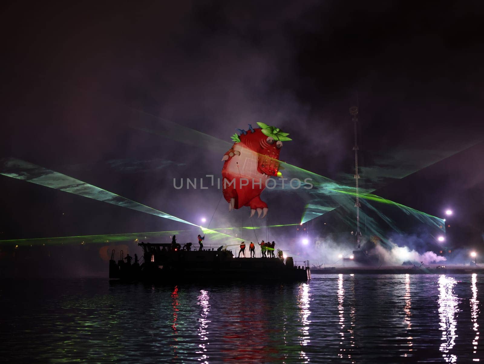Cracow, Poland - June 4, 2022: Great Dragon Parade. The Great Outdoor Show on the Vistula River.