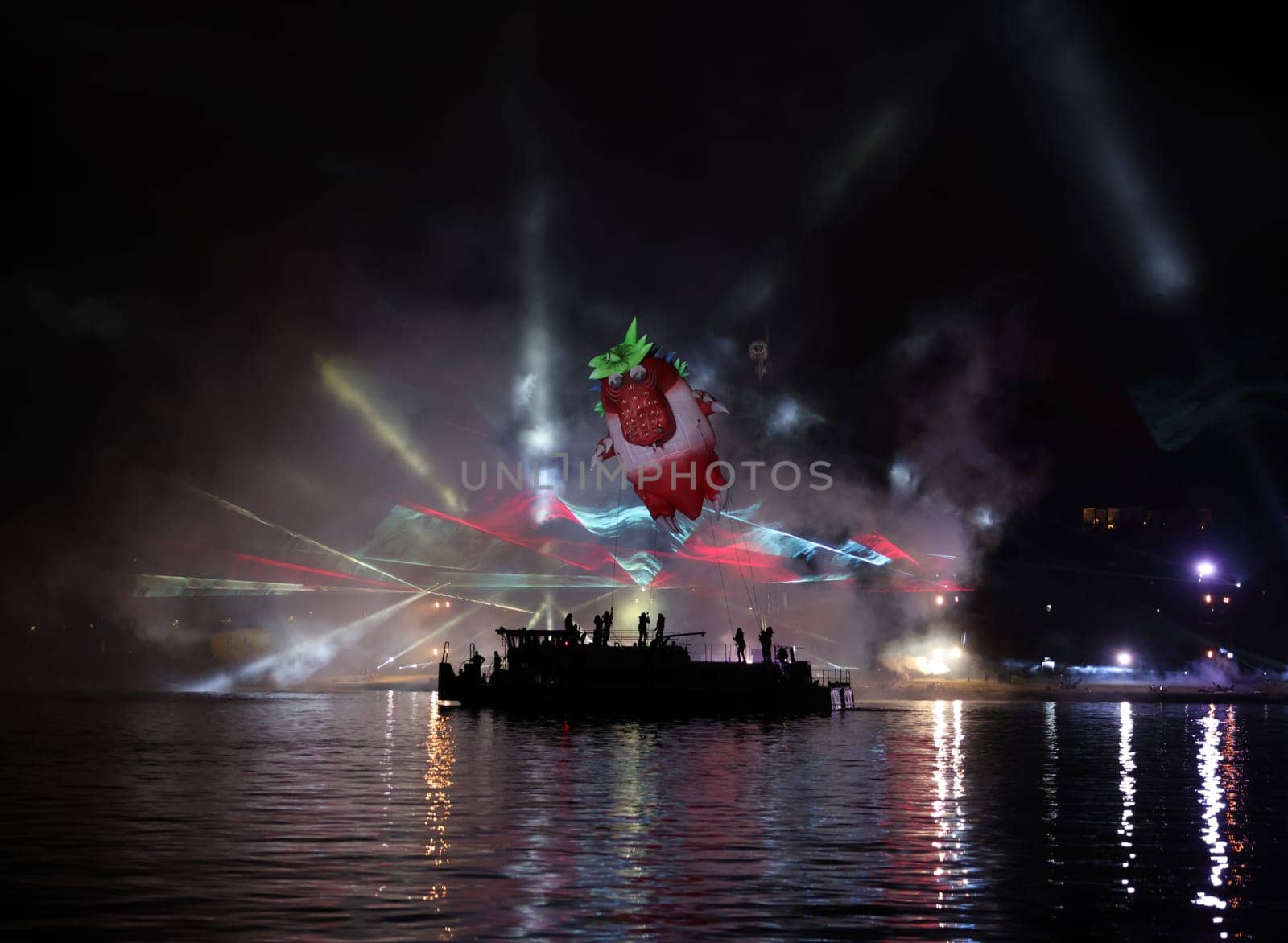 Cracow, Poland - June 4, 2022: Great Dragon Parade. The Great Outdoor Show on the Vistula River.