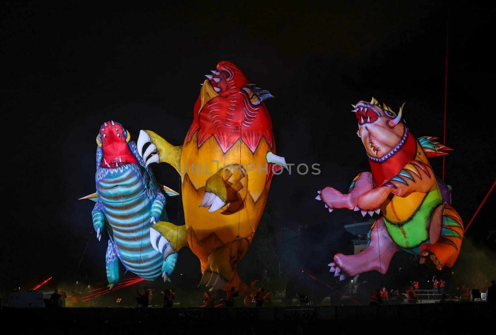 Cracow, Poland - June 4, 2022: Great Dragon Parade. The Great Outdoor Show on the Vistula River.