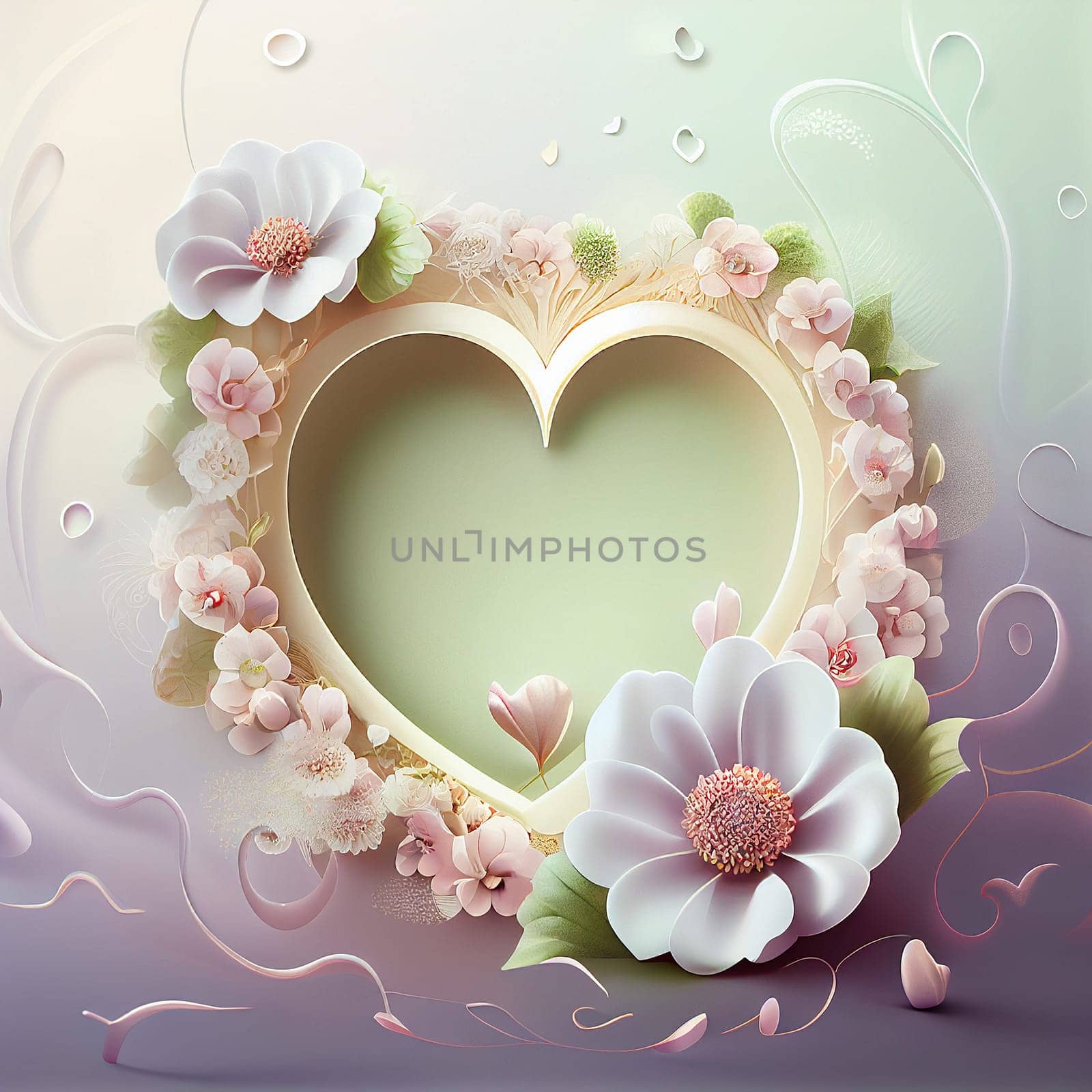 Heart with flowers, love and emotion concept, good hearted person, help and charity, generative AI