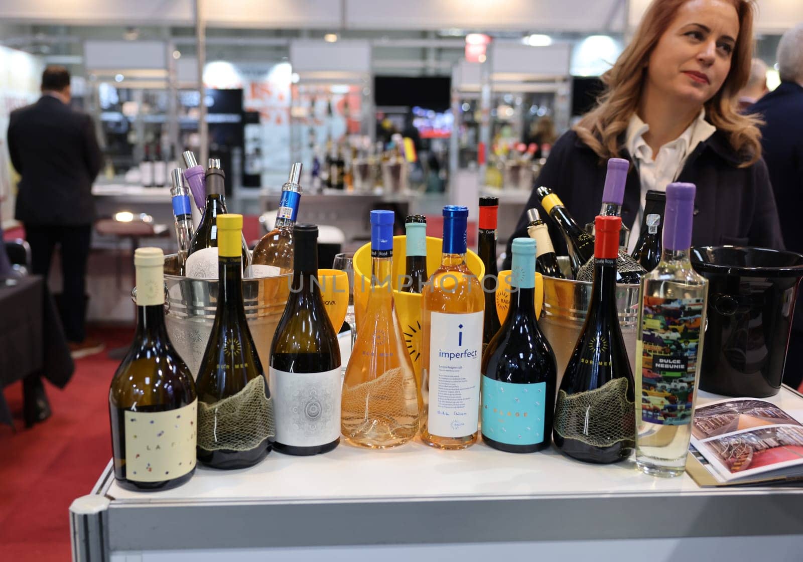 Cracow, Poland - November 17, 2022: International Wine Trade Fair ENOEXPO in Cracow. Producers of wine from all around the world meet the importers distributors and representatives.