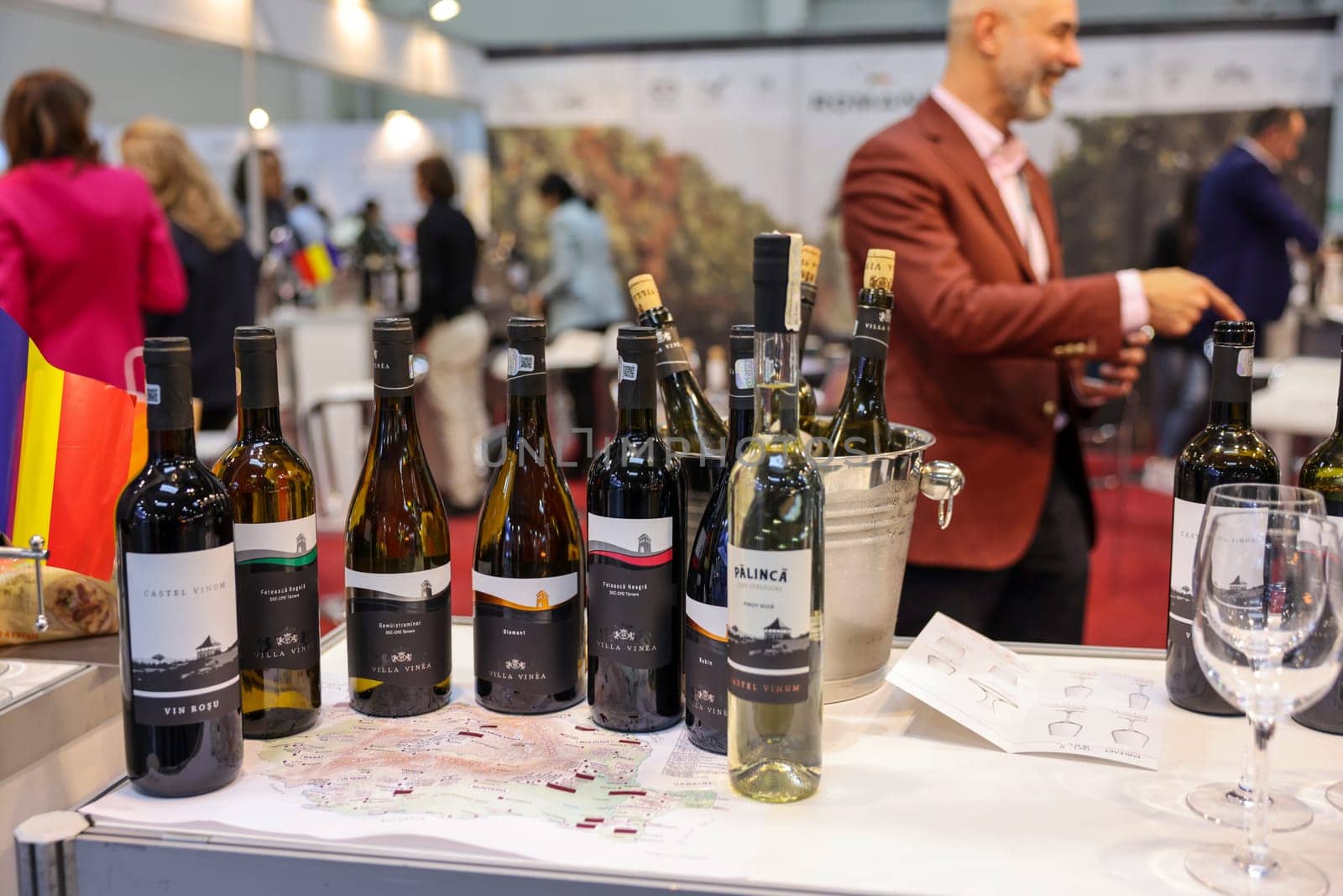 Cracow, Poland - November 17, 2022: International Wine Trade Fair ENOEXPO in Cracow. Producers of wine from all around the world meet the importers distributors and representatives.