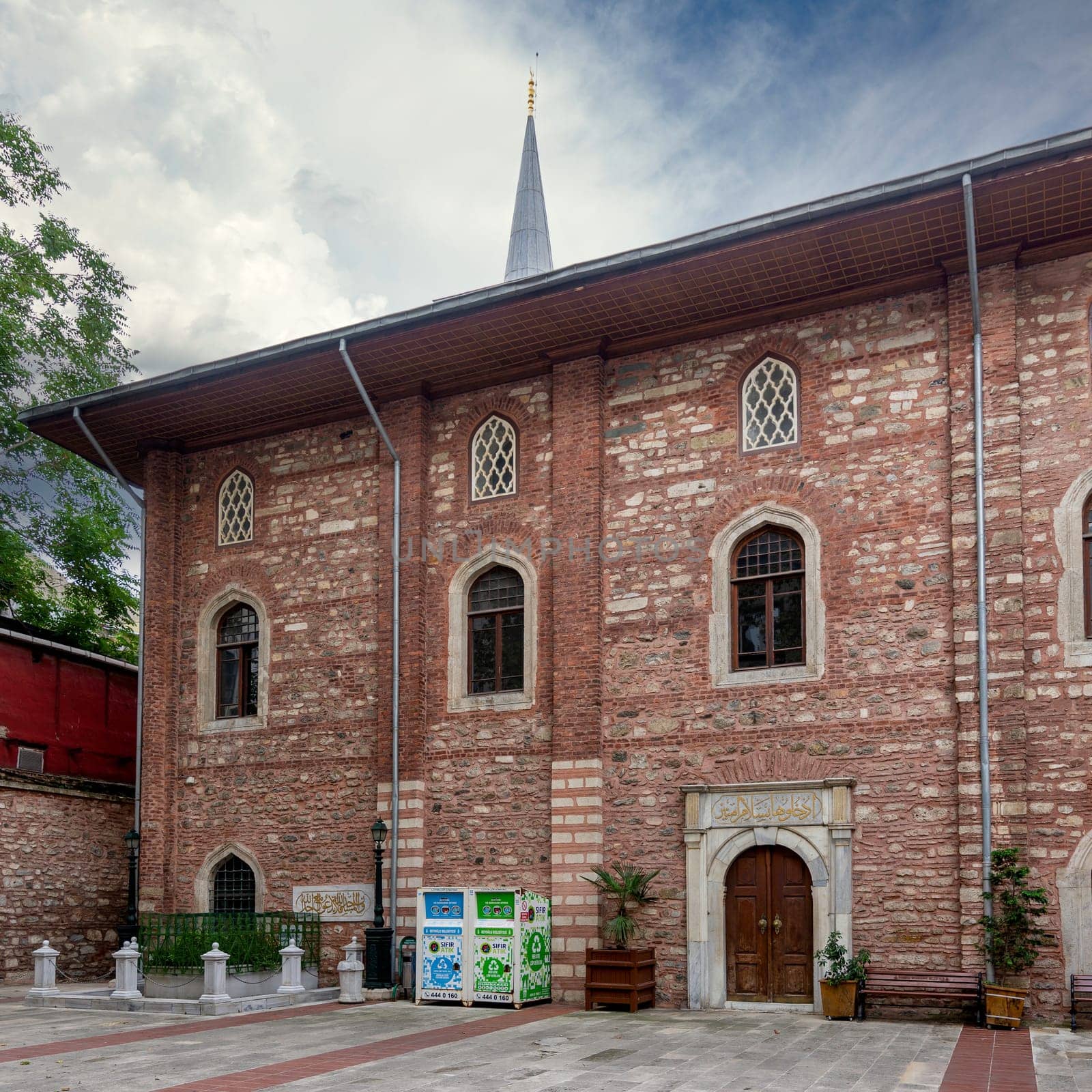 Courtyard of Arap Mosque, or Arap Camii, formerly a Roman Catholic church, suited in Karakoy neighborhood, Beyoglu district, Istanbul, Turkey