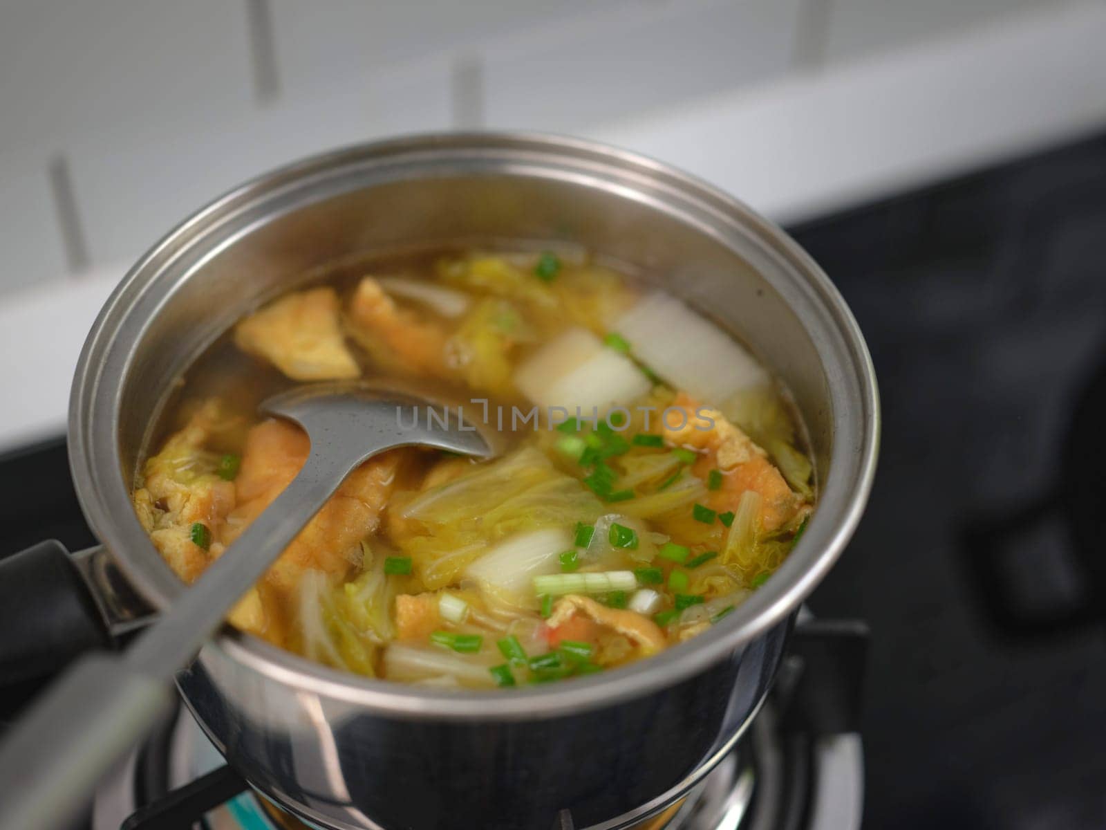 omelet soup and white cabbage soup
