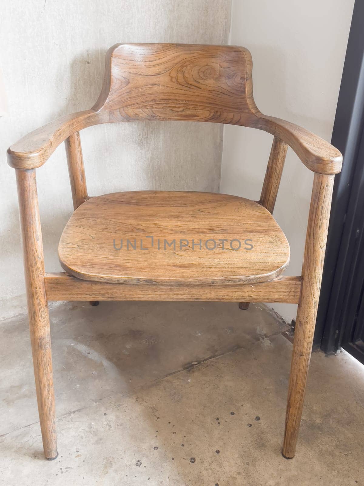 Vintage wooden chair in coffee shop, stock photo