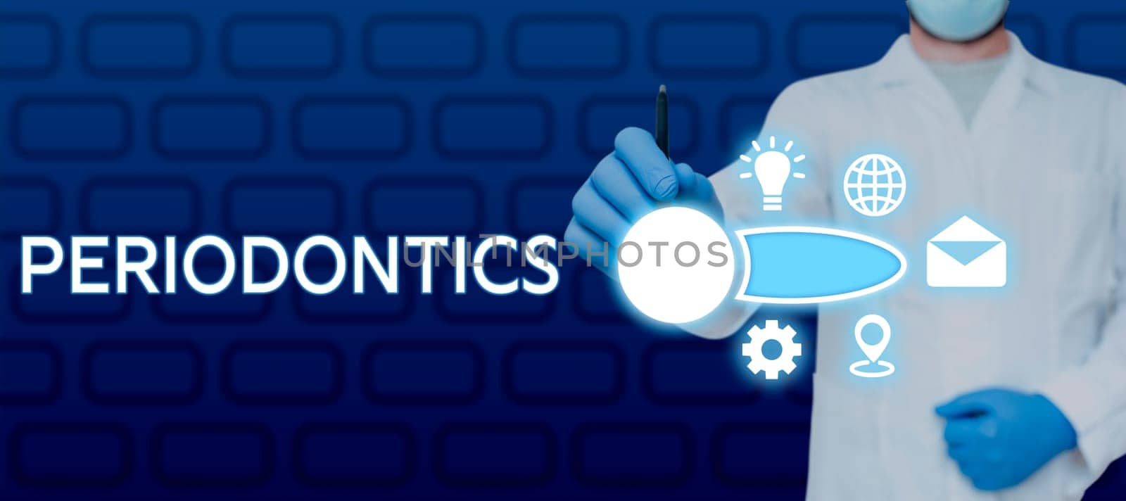 Text sign showing Periodontics, Concept meaning a branch of dentistry deals with diseases of teeth, gums, cementum