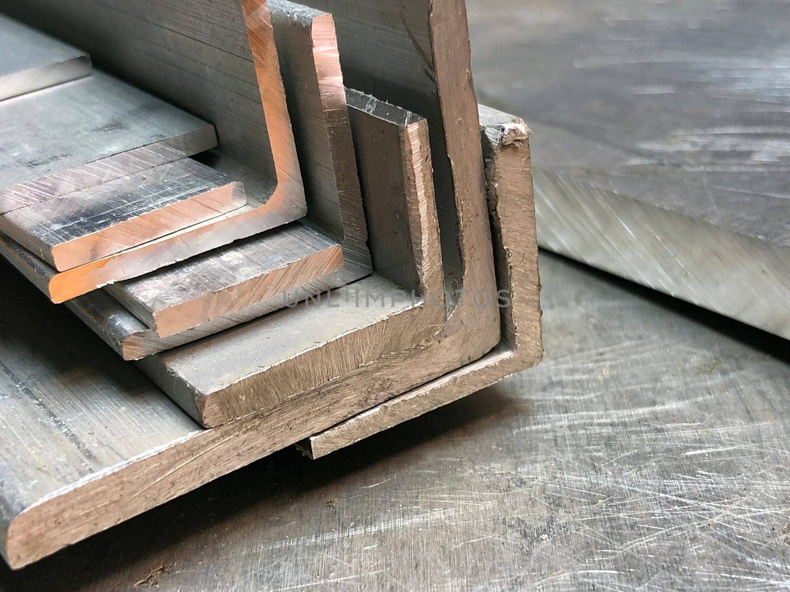 aluminum profile corner, strip, sheet, textured rough cut