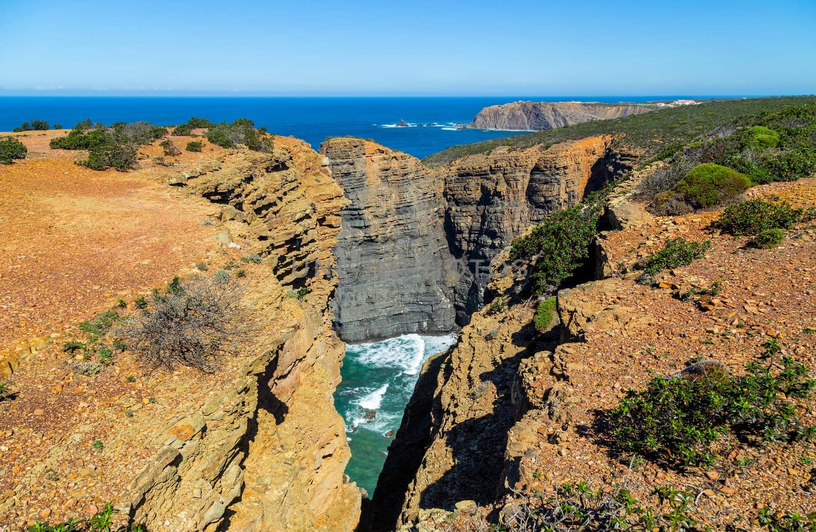Cliffs in the Algarve West Coast, near Sagres, Portugal