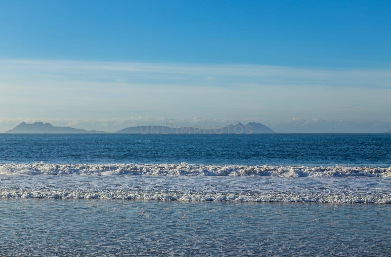 Morning winter day in Samil beach, Vigo. Spain