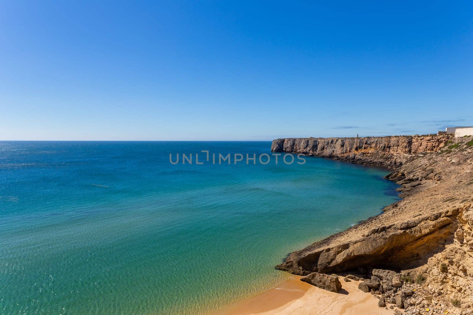 Small empty beach in the coast of Sagres, Algarve. Portugal
