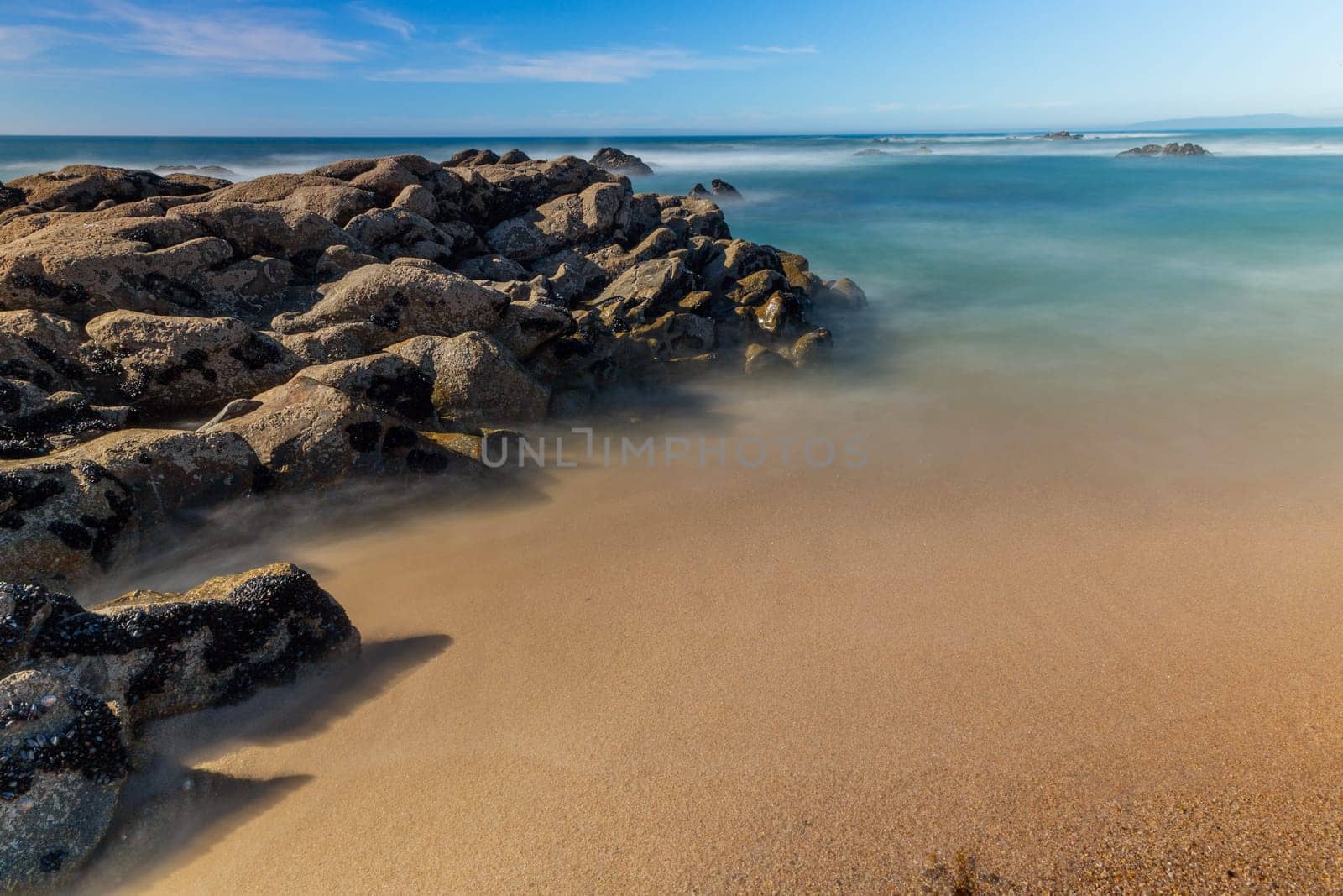 long exposure at the ocean in Povoa de Vazim, north of Portugal