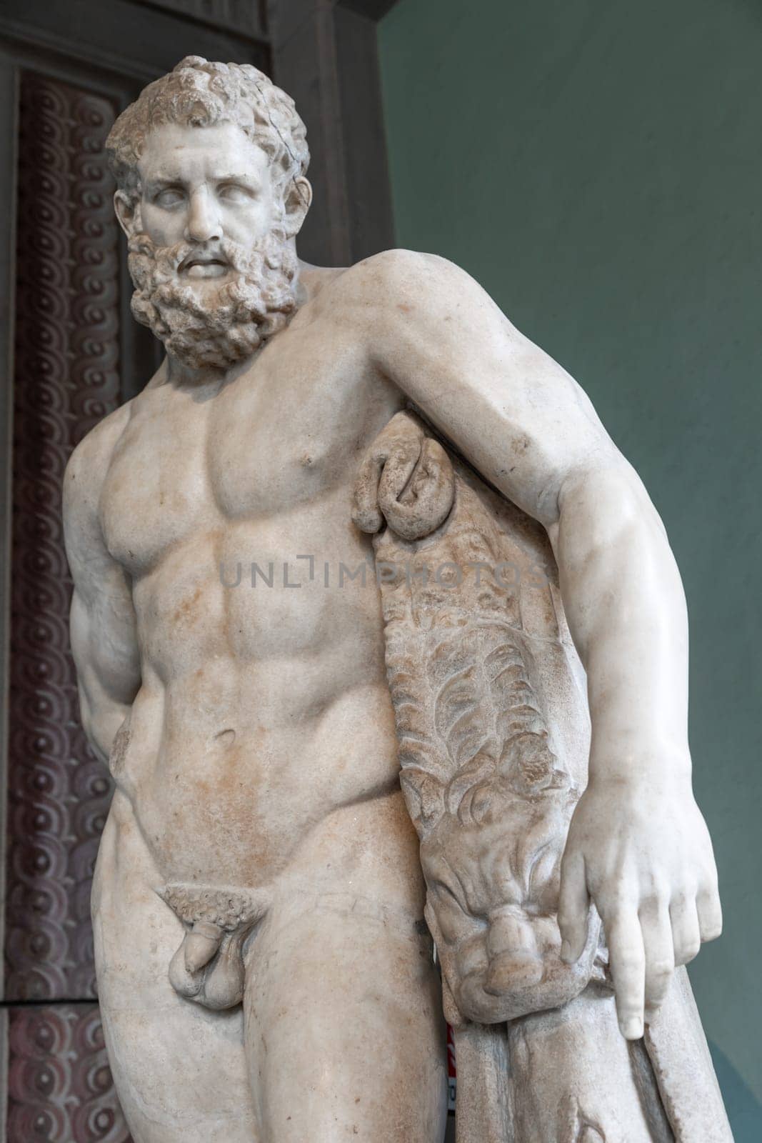 Florence, Italy - Circa March 2022: Hercules antique sculpture - classical statue, strong man body