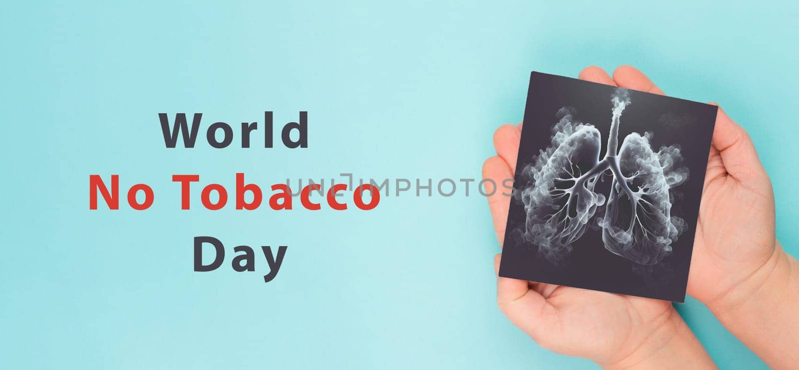 Lung with smoke, x-ray of the organ, world no tabacco day, unhealthy addiction , medical health risk, lung made with generative AI