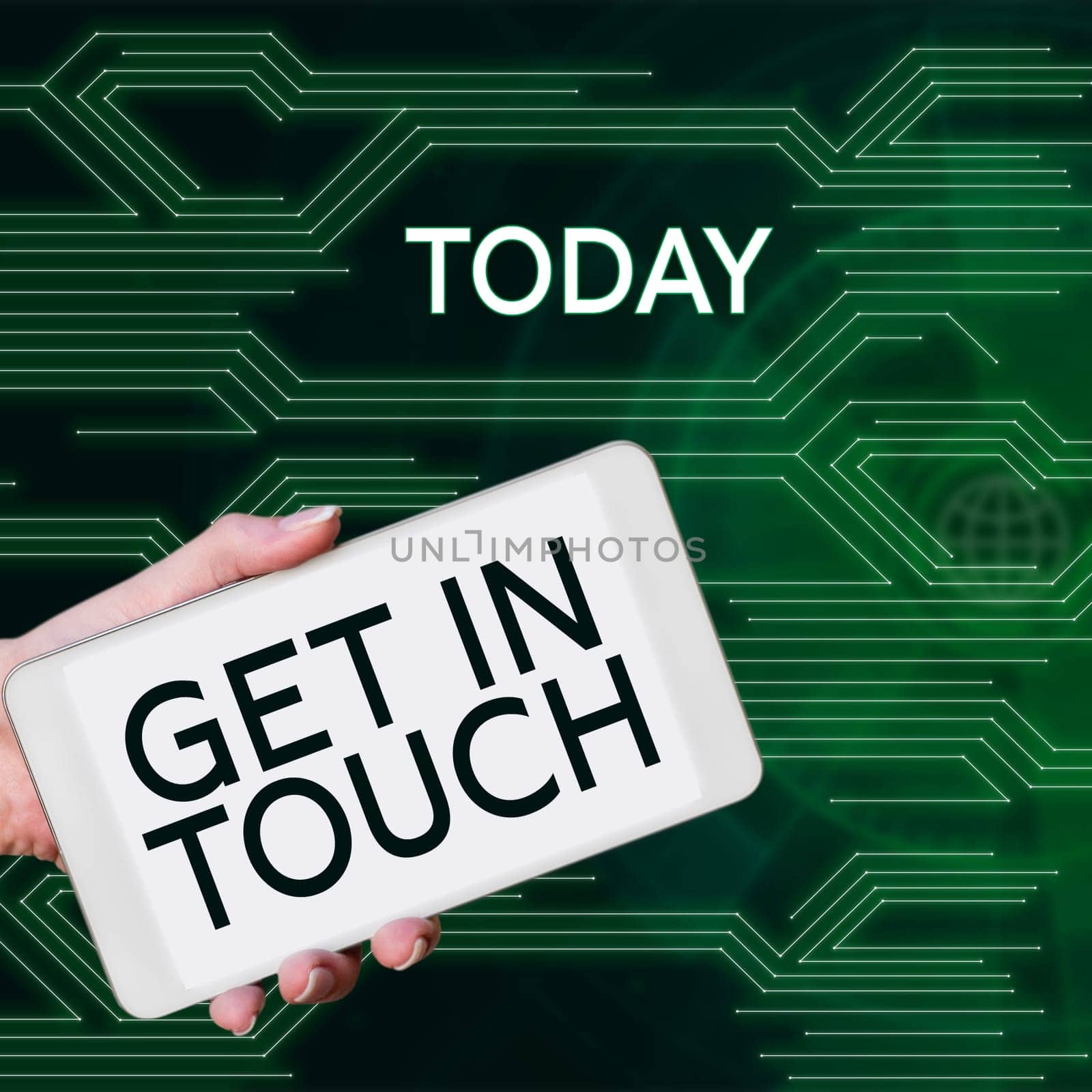 Handwriting text Get In Touch, Business showcase Stay in contact Constant Communication Interaction Bonding