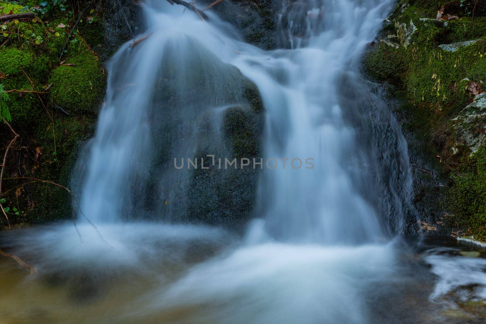 River waterfall in the portuguese national park of Geres, in the north of the country