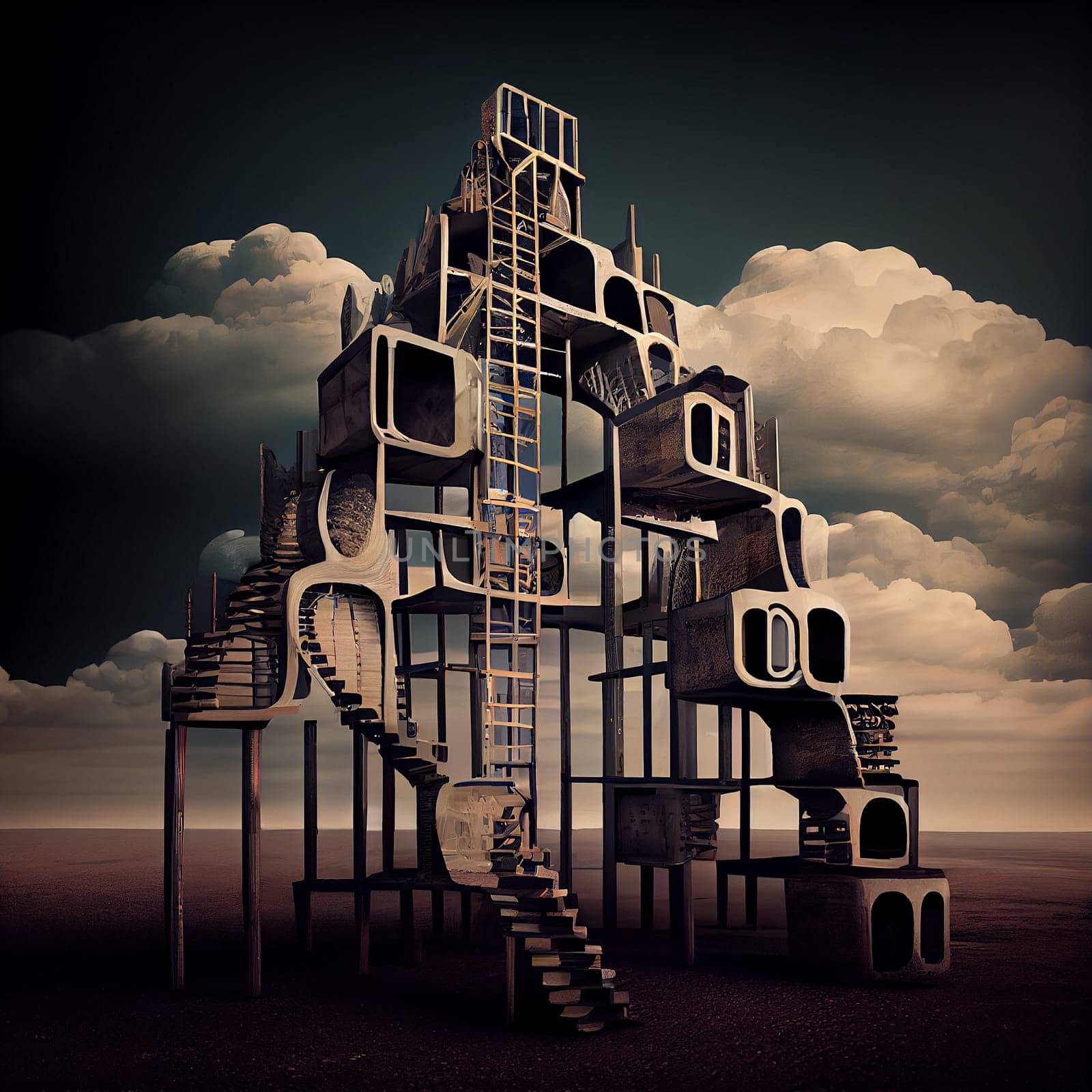 Climbing the ladder of success, making plan for the future, business and education concept, unlimited opportunities, generative AI