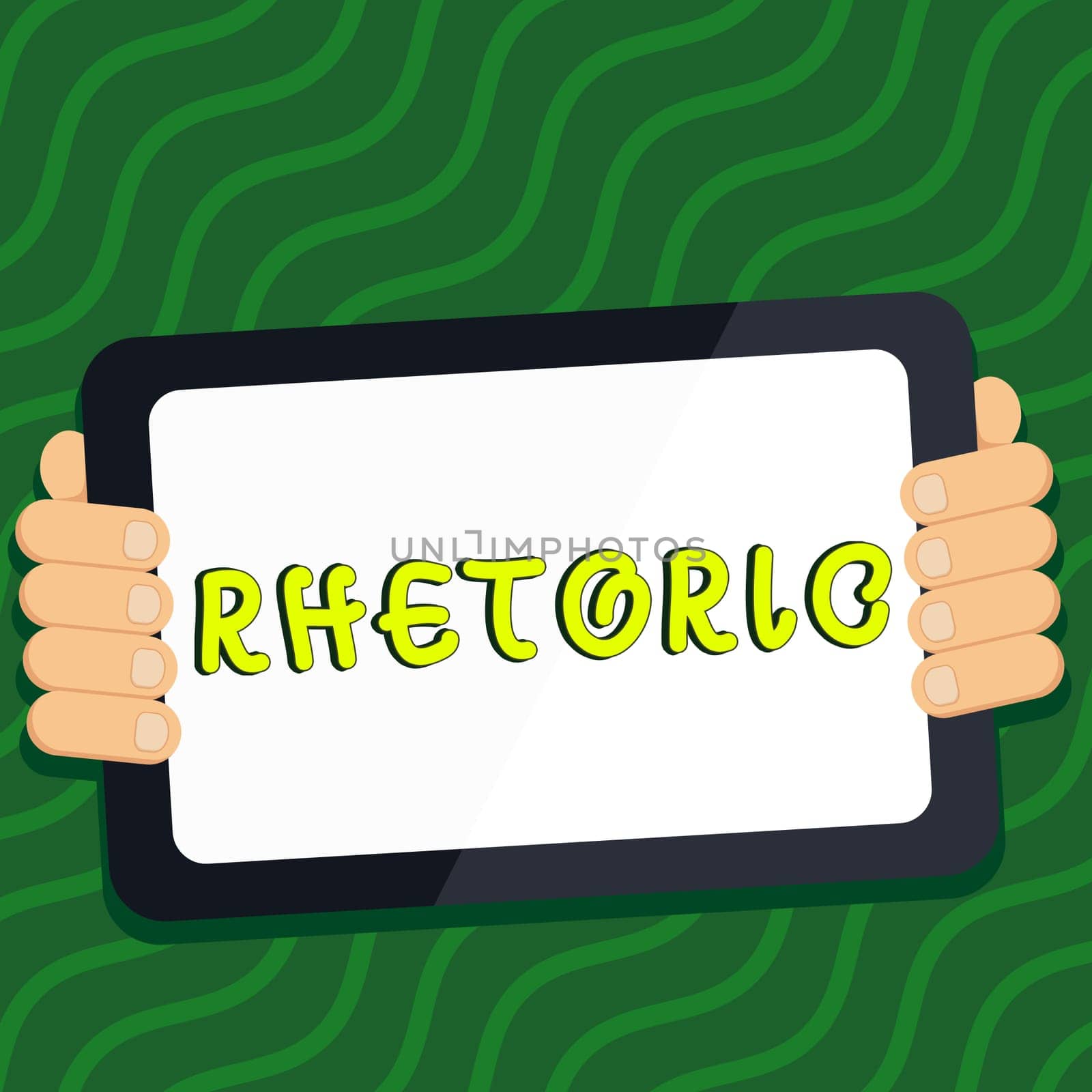 Hand writing sign Rhetoric, Conceptual photo study of writing or speaking as mean of communication or persuasion