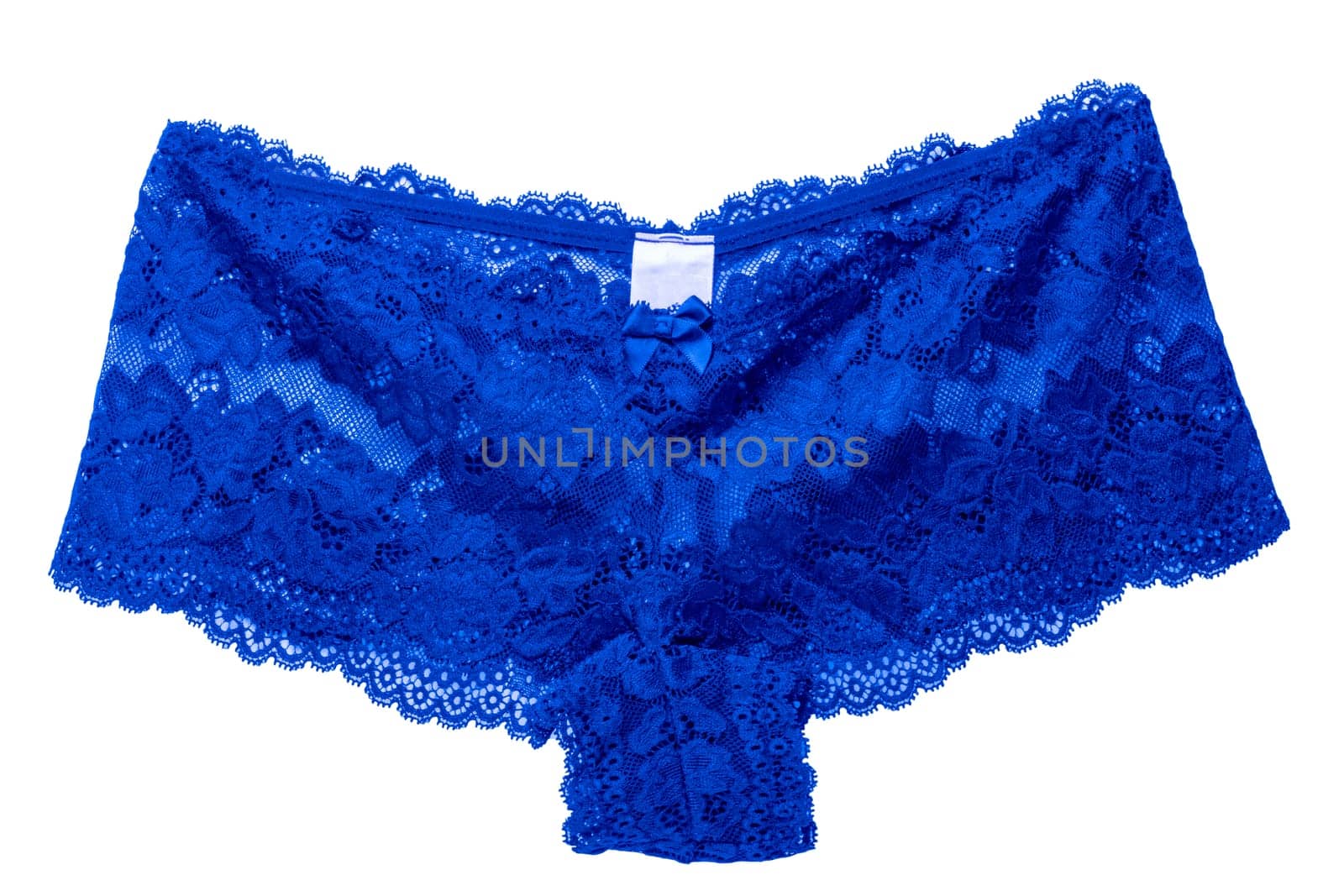 Underwear woman isolated. Close-up of luxurious elegant blue lacy thongs panties isolated. Clipping path. erotic lace fashion. Women sexy lingerie, ladies sexy nightwear.