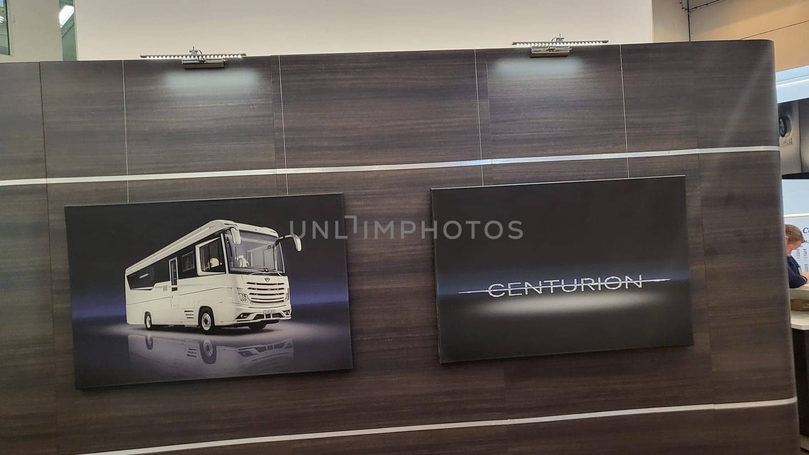 .Essen, Nrw, Germany - February 22, 2023:.Motorhomes at an exhibition for camping and travel in the city of Essen