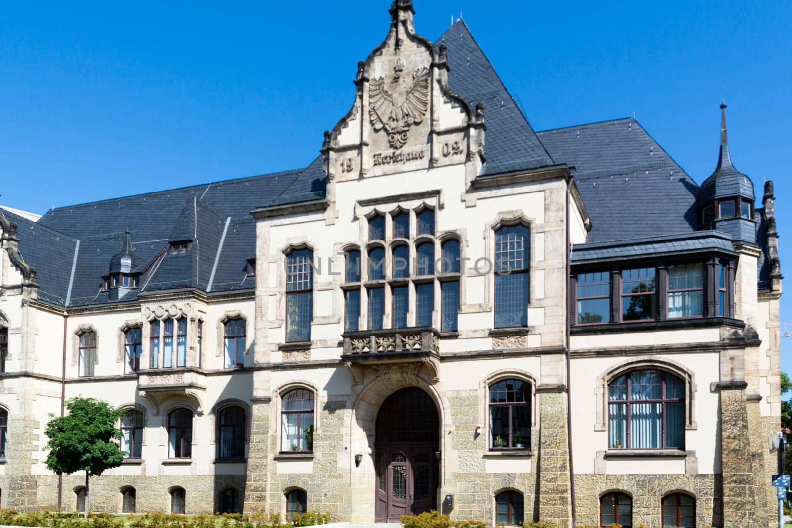 QUEDLINGBURG, GERMANY - JUNE 18, 2021:.Quedlinburg, Germany - June 18, 2021:.Cityscape of medieval city Quedlinburg