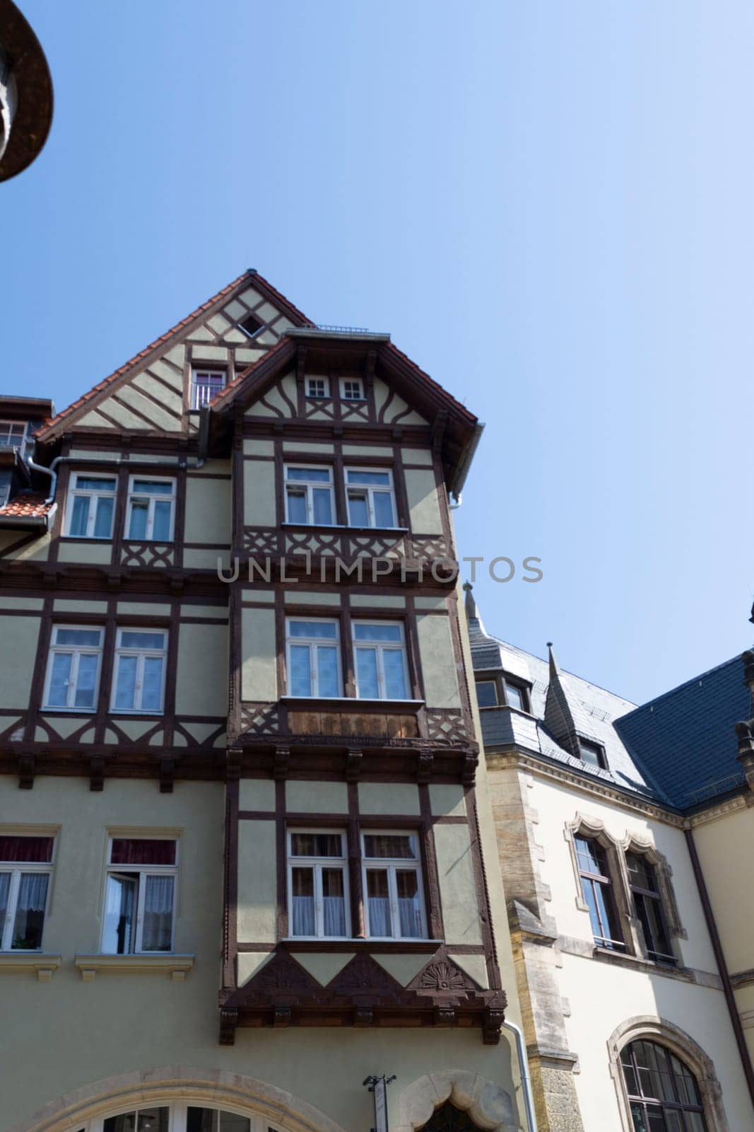 QUEDLINGBURG, GERMANY - JUNE 18, 2021:.Quedlinburg, Germany - June 18, 2021:.Cityscape of medieval city Quedlinburg
